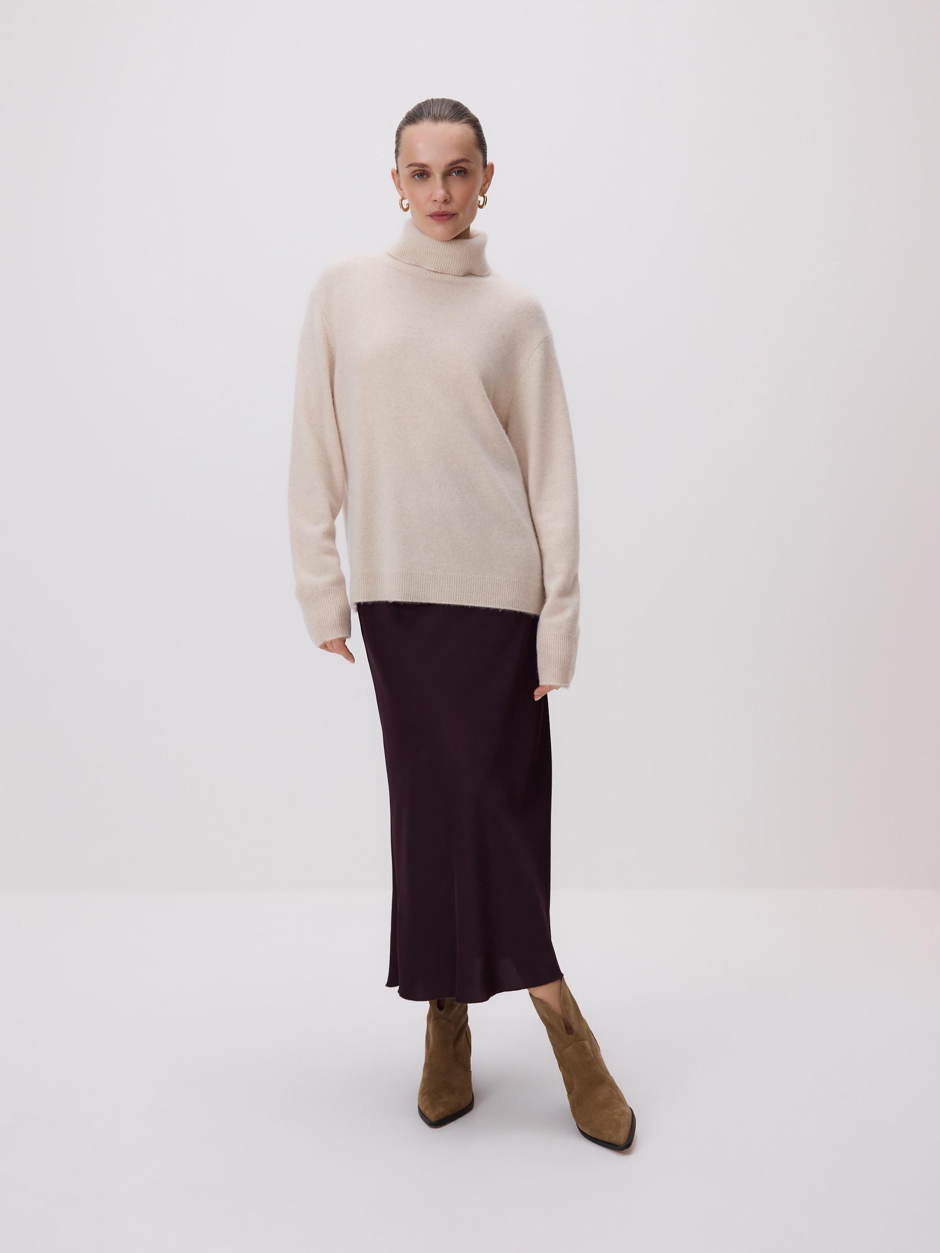 Maroon Satin Midi Skirt, Burgundy, large image number 0