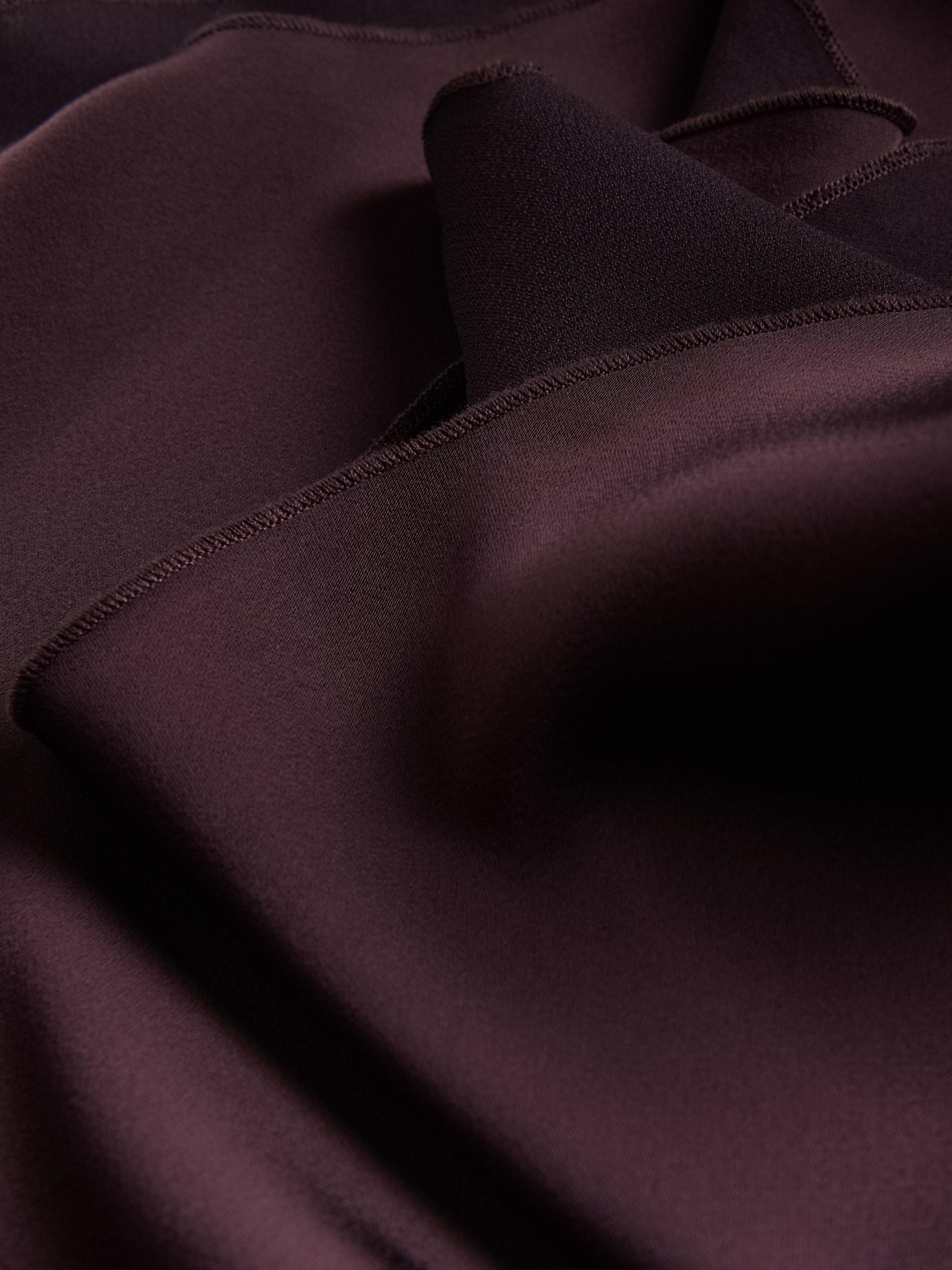 Maroon Satin Midi Skirt, Burgundy, large image number 3