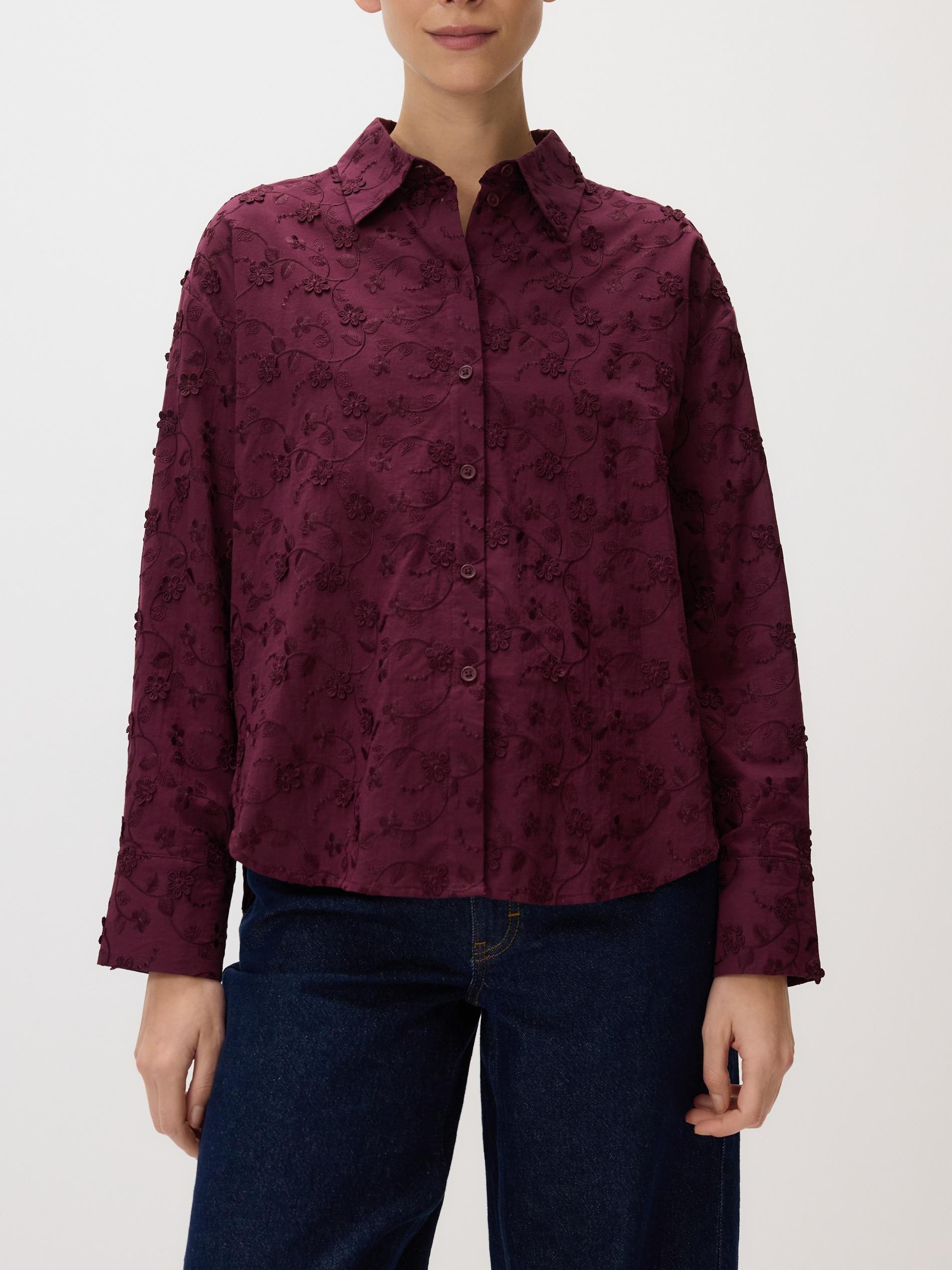 LADIES` SHIRT BURGUNDY, Purple, large image number 0