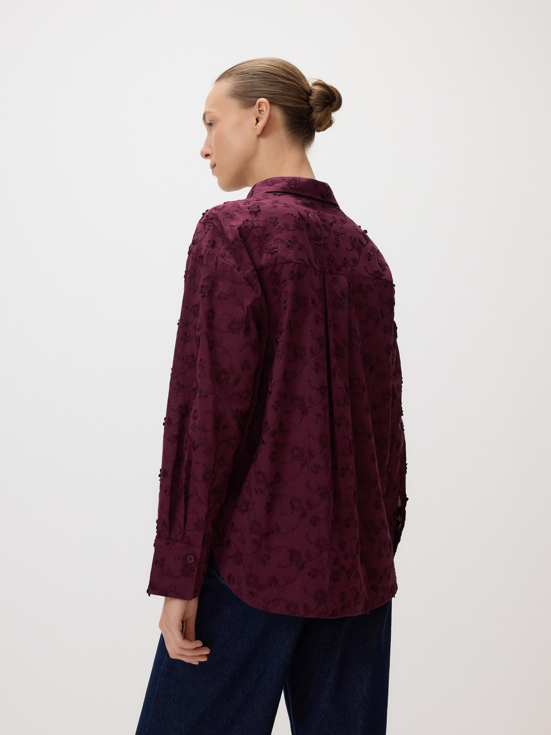 LADIES` SHIRT BURGUNDY, Purple, large image number 1