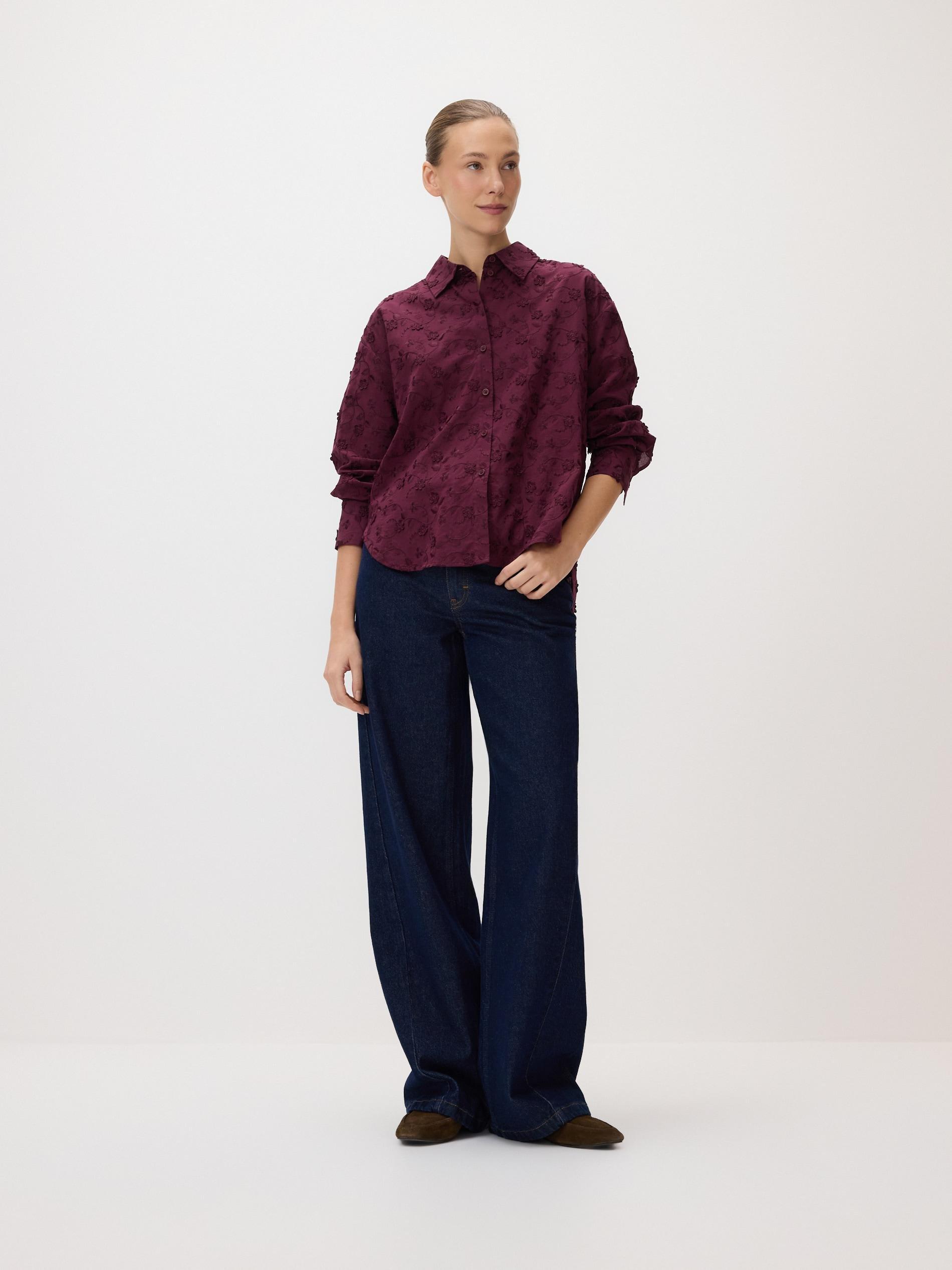 LADIES` SHIRT BURGUNDY, Purple, large image number 2