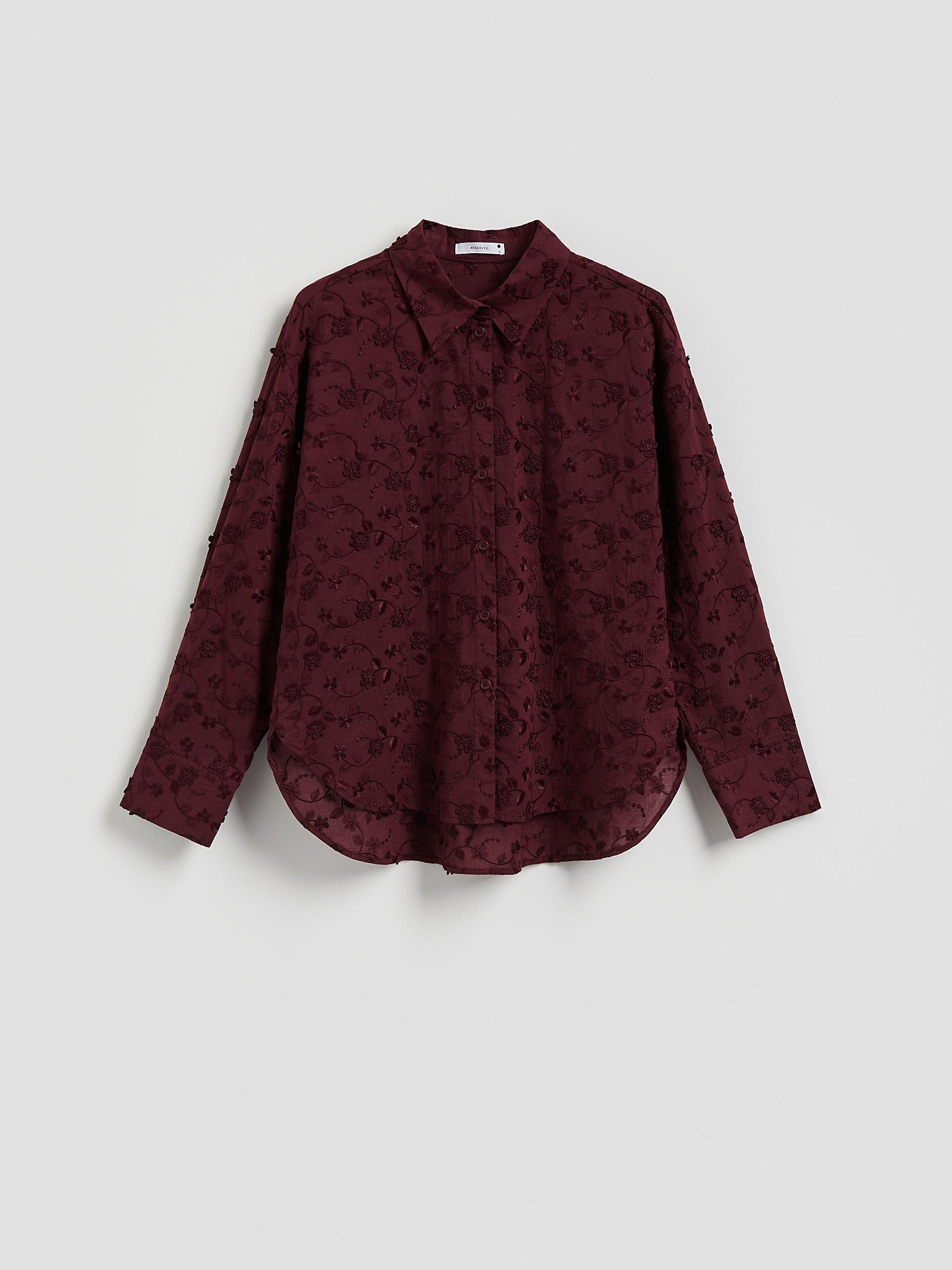 LADIES` SHIRT BURGUNDY, Purple, large image number 4