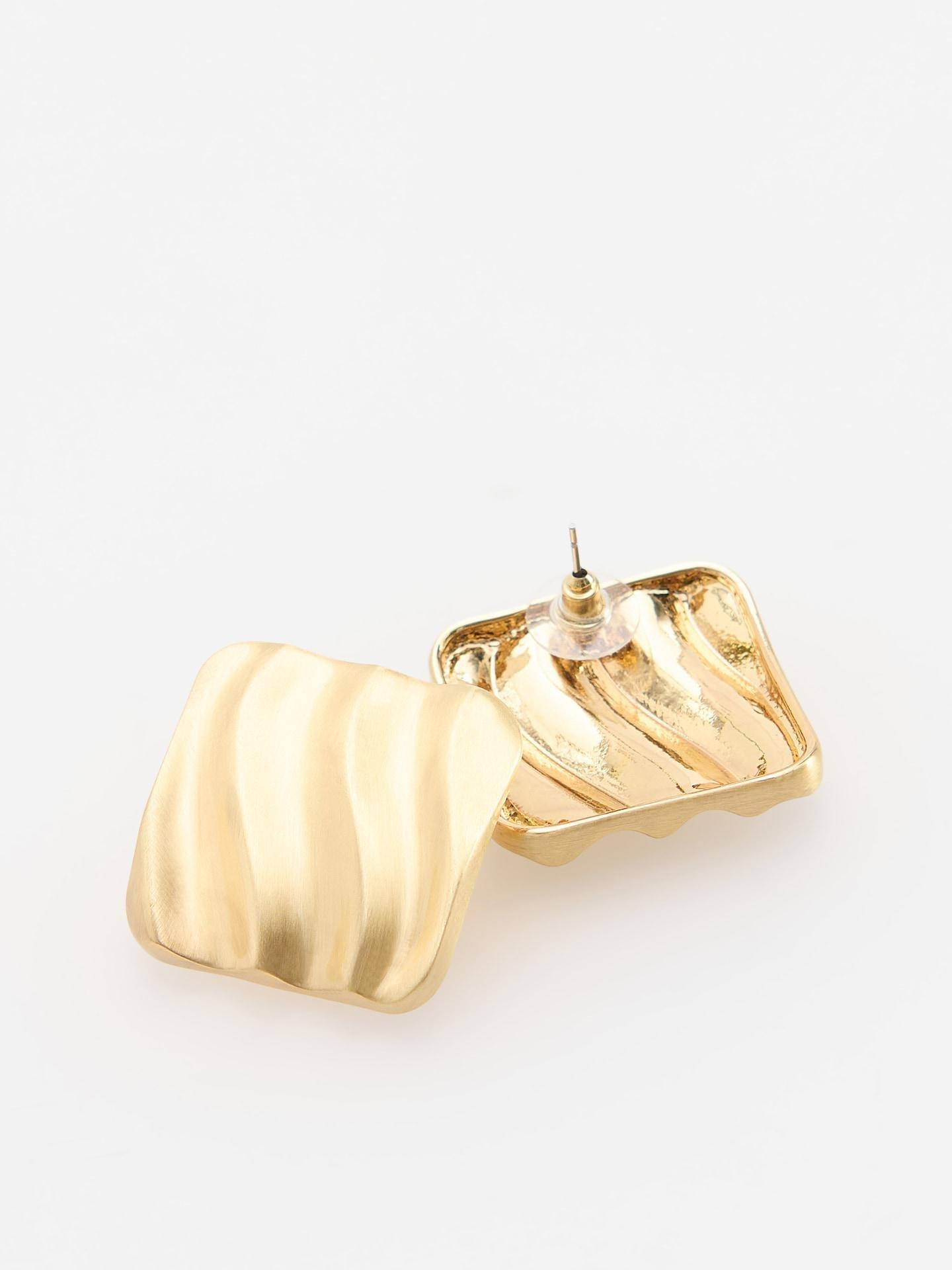 Gold Earrings, Golden, medium