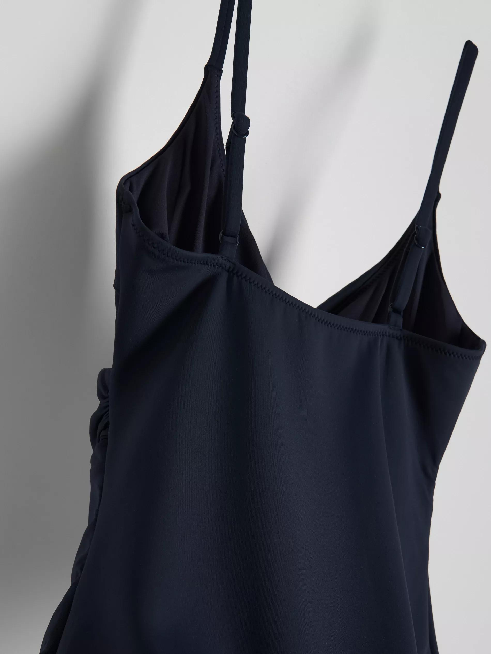 Navy Triangle Draped Swimsuit, , large image number 6