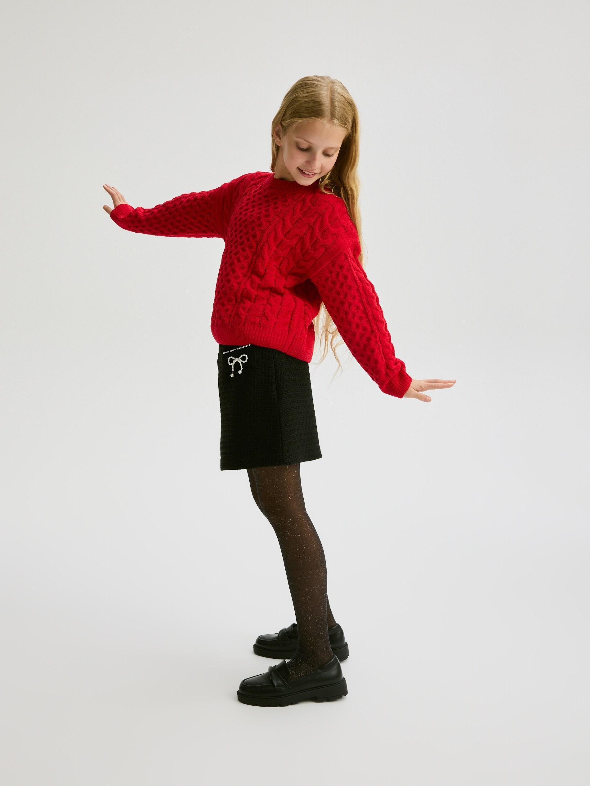 Red Cable-Knit Sweater, , large image number 0