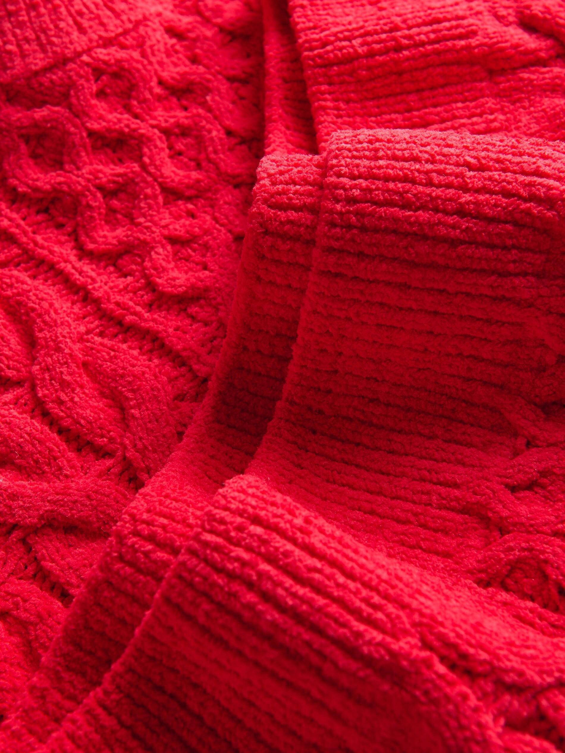 Red Cable-Knit Sweater, , large image number 4