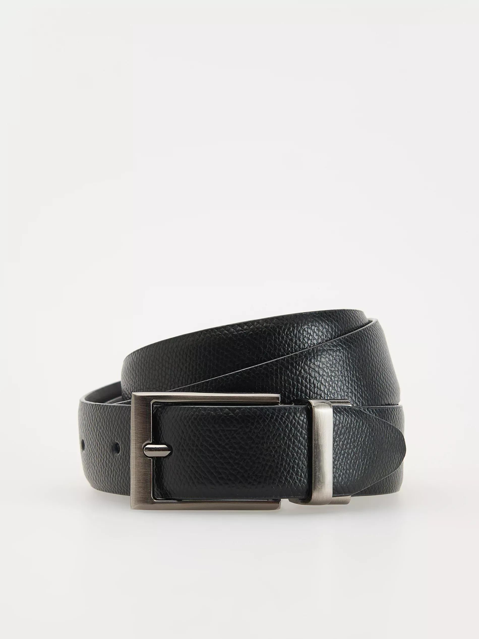 Black Combined Materials Belt, , large image number 0