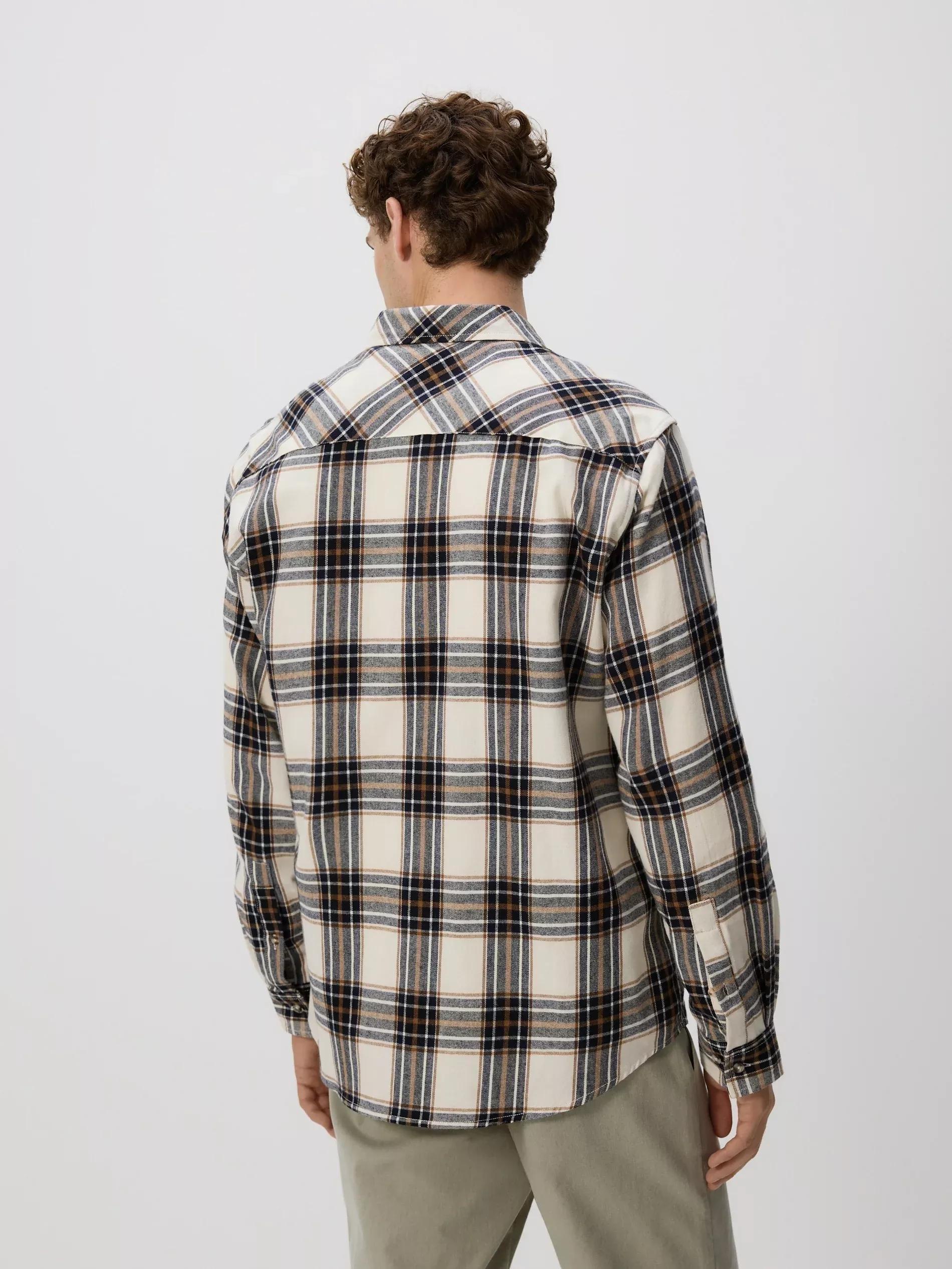 Beige Regular Fit Check Shirt, , large image number 3