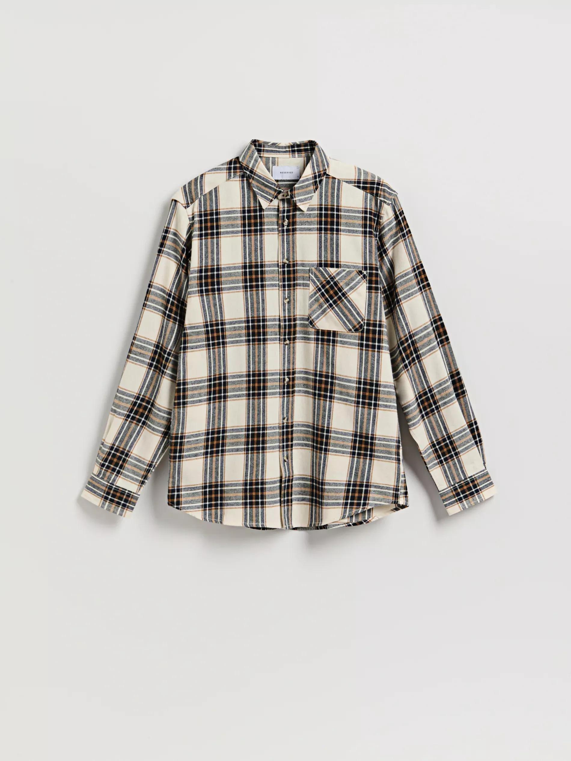 Beige Regular Fit Check Shirt, , large image number 4