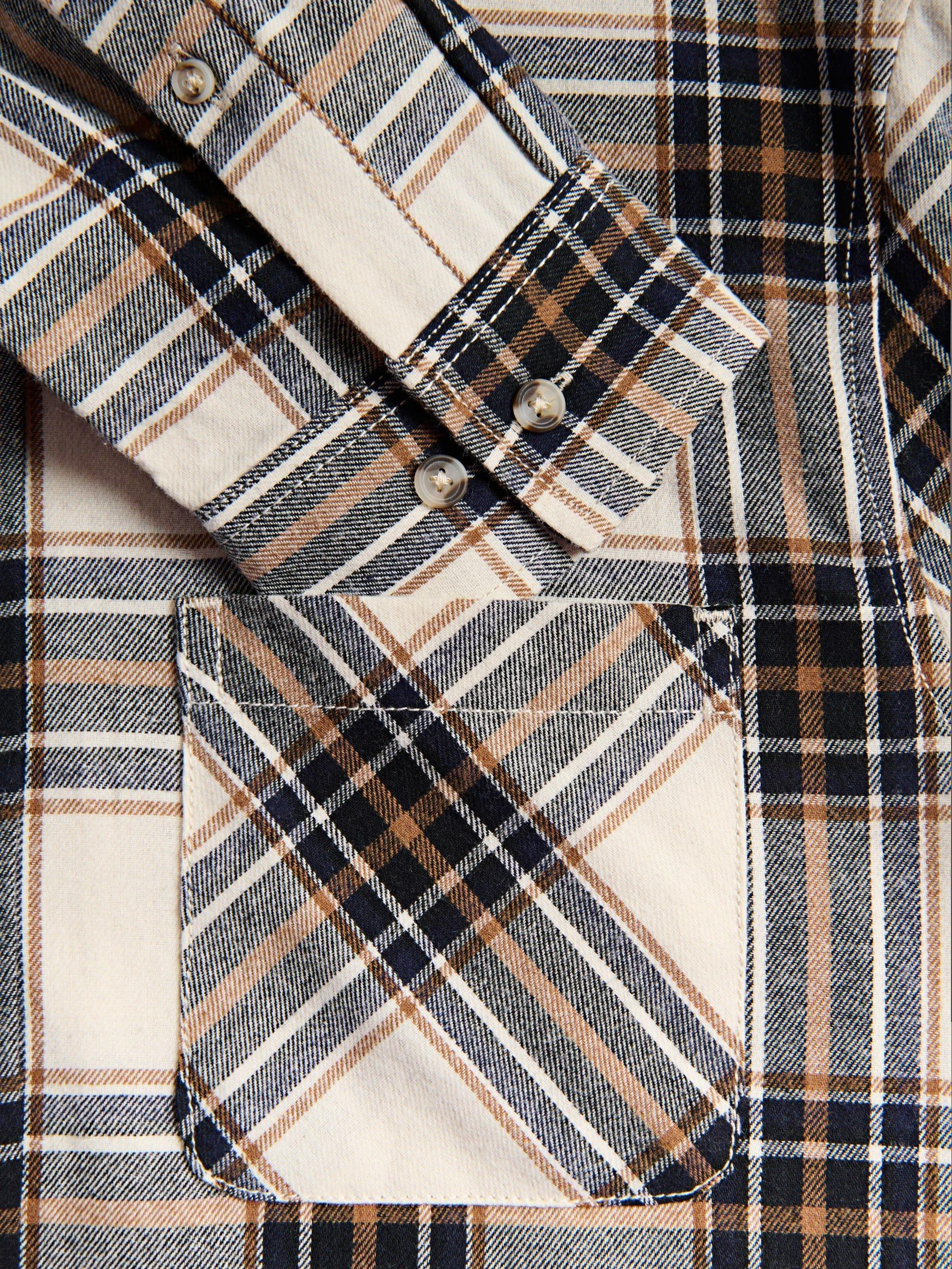 Beige Regular Fit Check Shirt, , large image number 5
