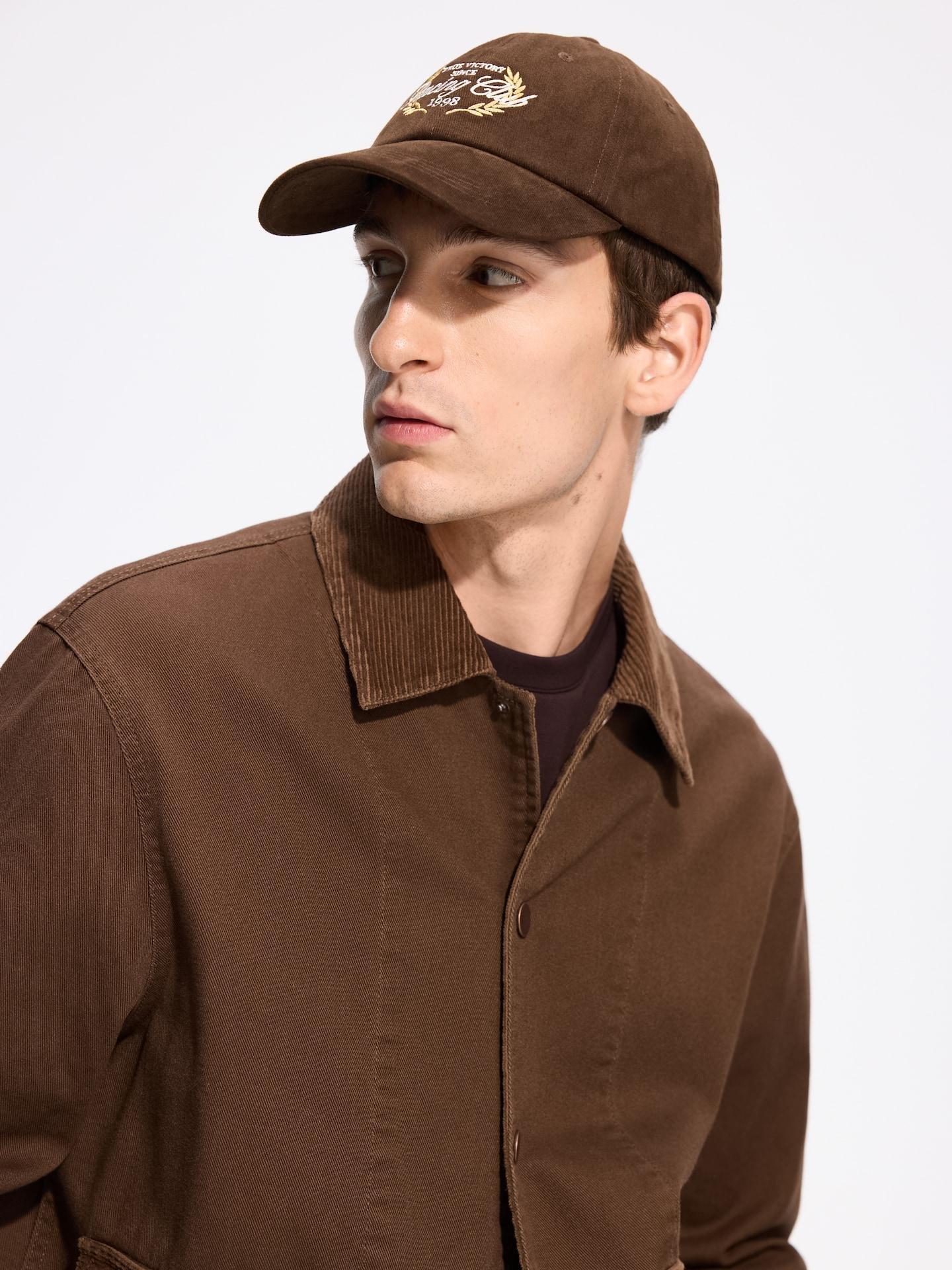 Brown Baseball Cap With Embroidery, Brown, medium