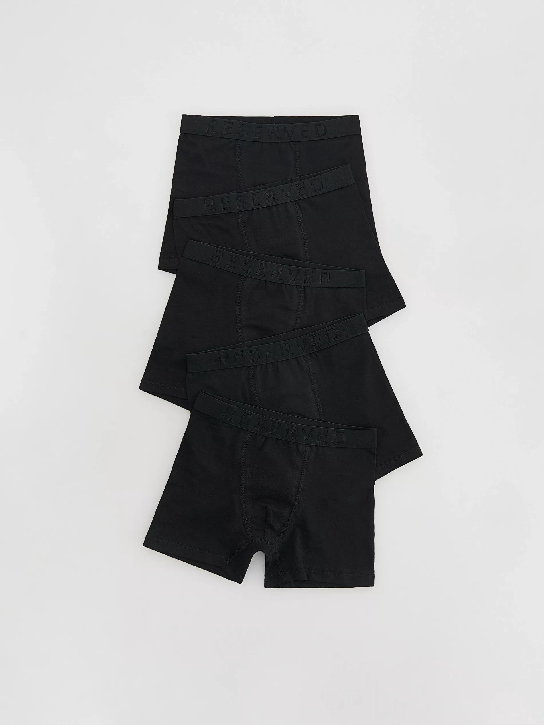 BLACK Cotton boxers 5 pack, Black, medium