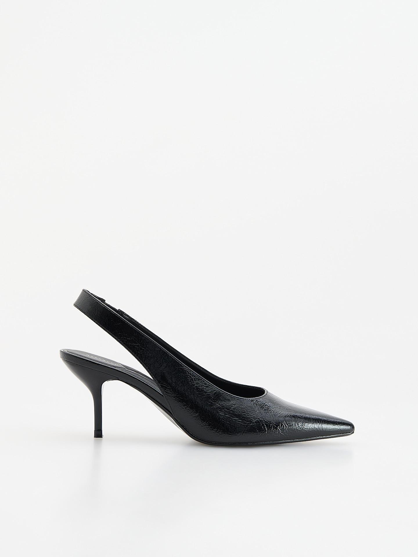 Black Pumps With Open Heel, Black, large image number 0