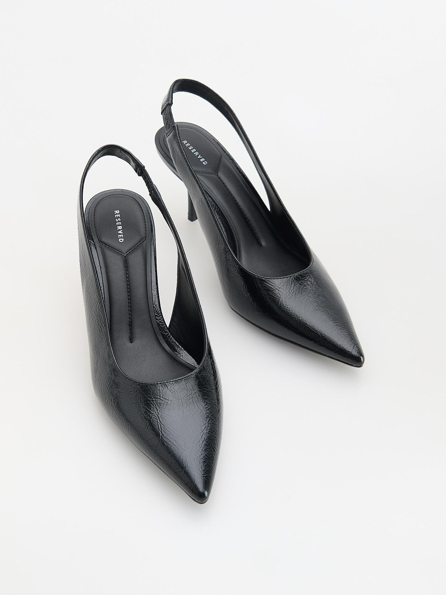 Black Pumps With Open Heel, Black, medium