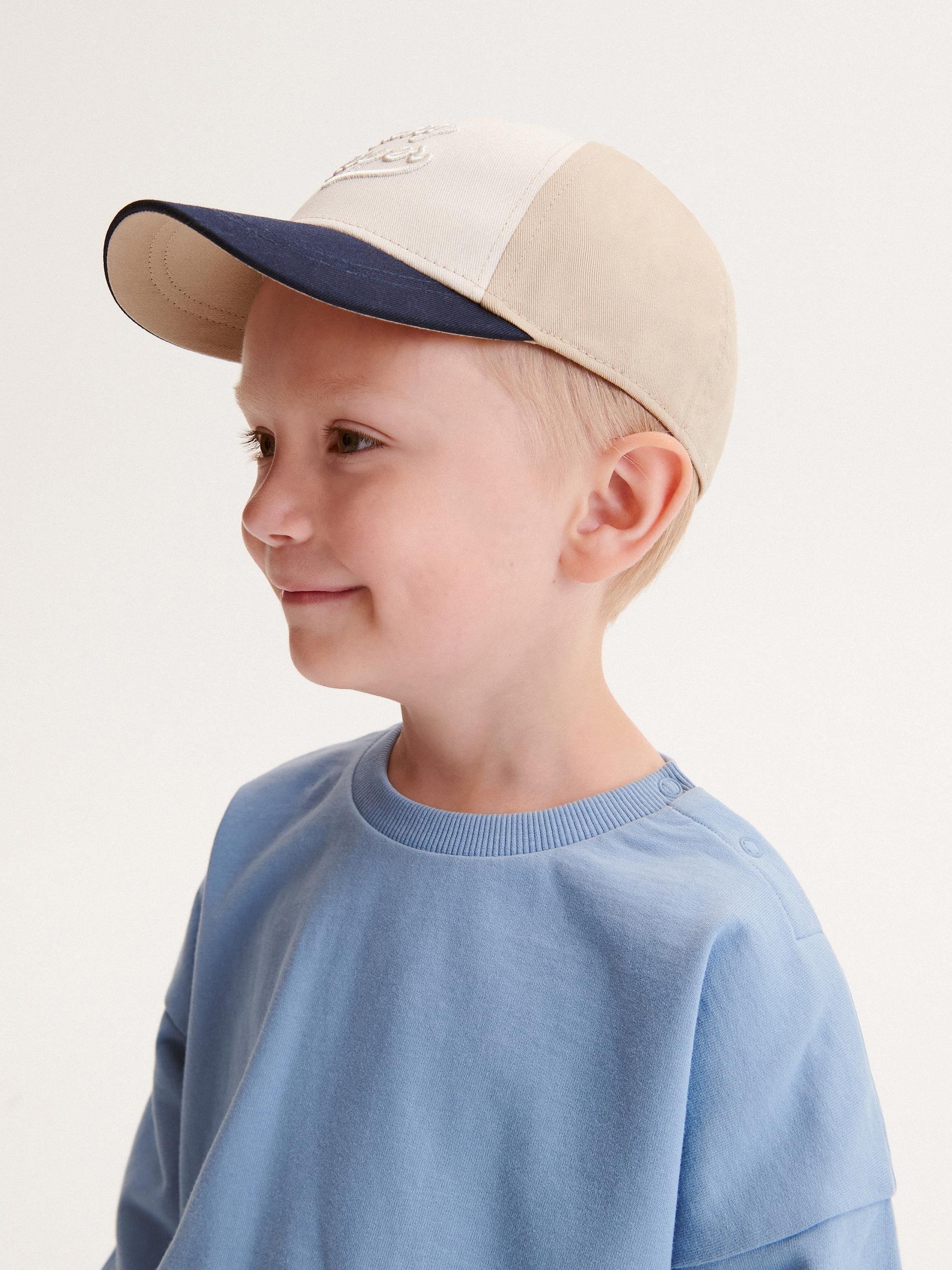 Blue Basic Cotton Sweatshirt, Kids Boys, , large image number 0