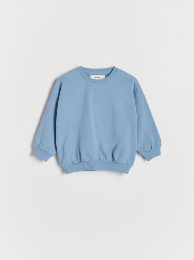 Blue Basic Cotton Sweatshirt, Kids Boys, , large image number 3