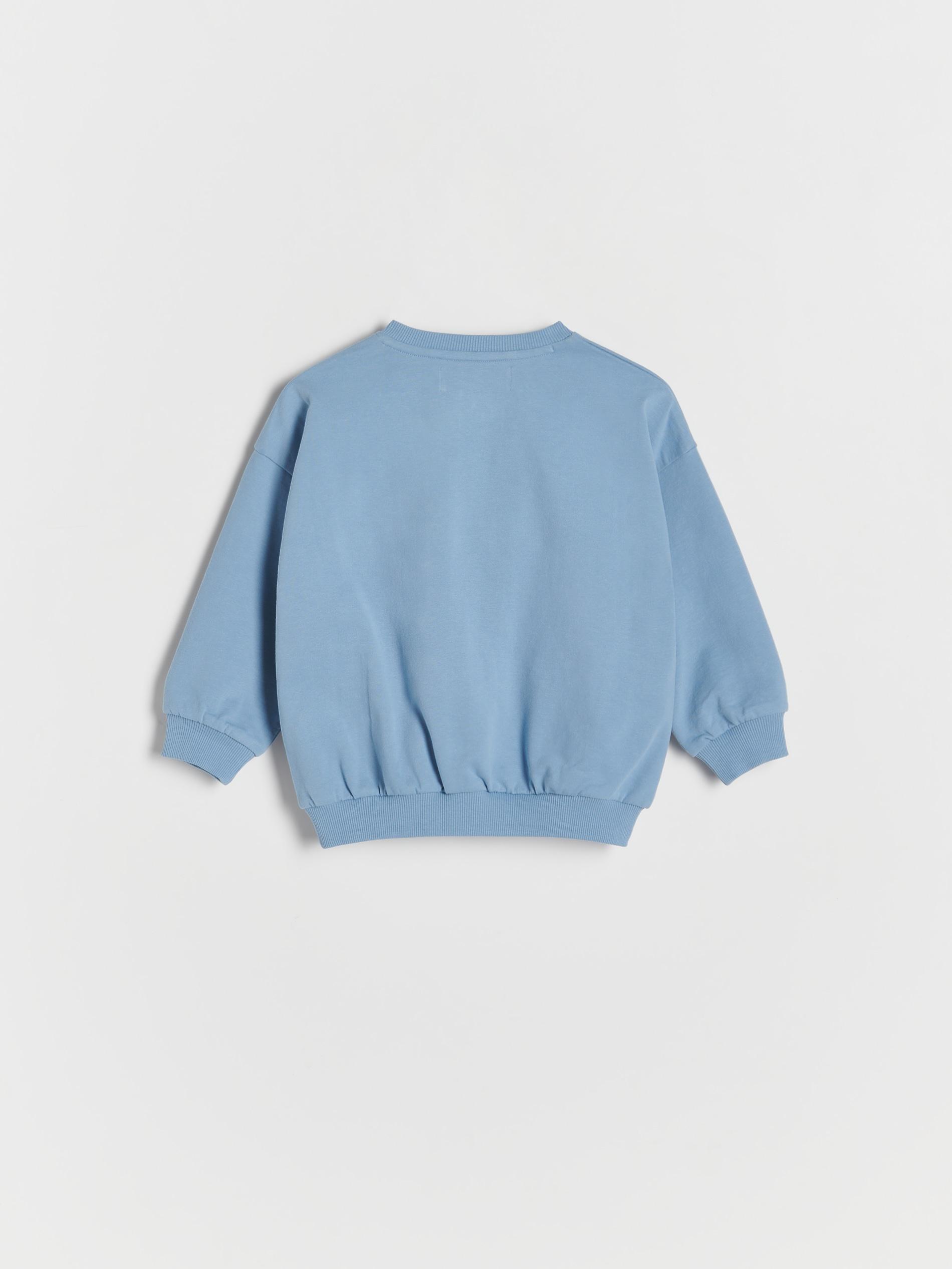Blue Basic Cotton Sweatshirt, Kids Boys, , large image number 4