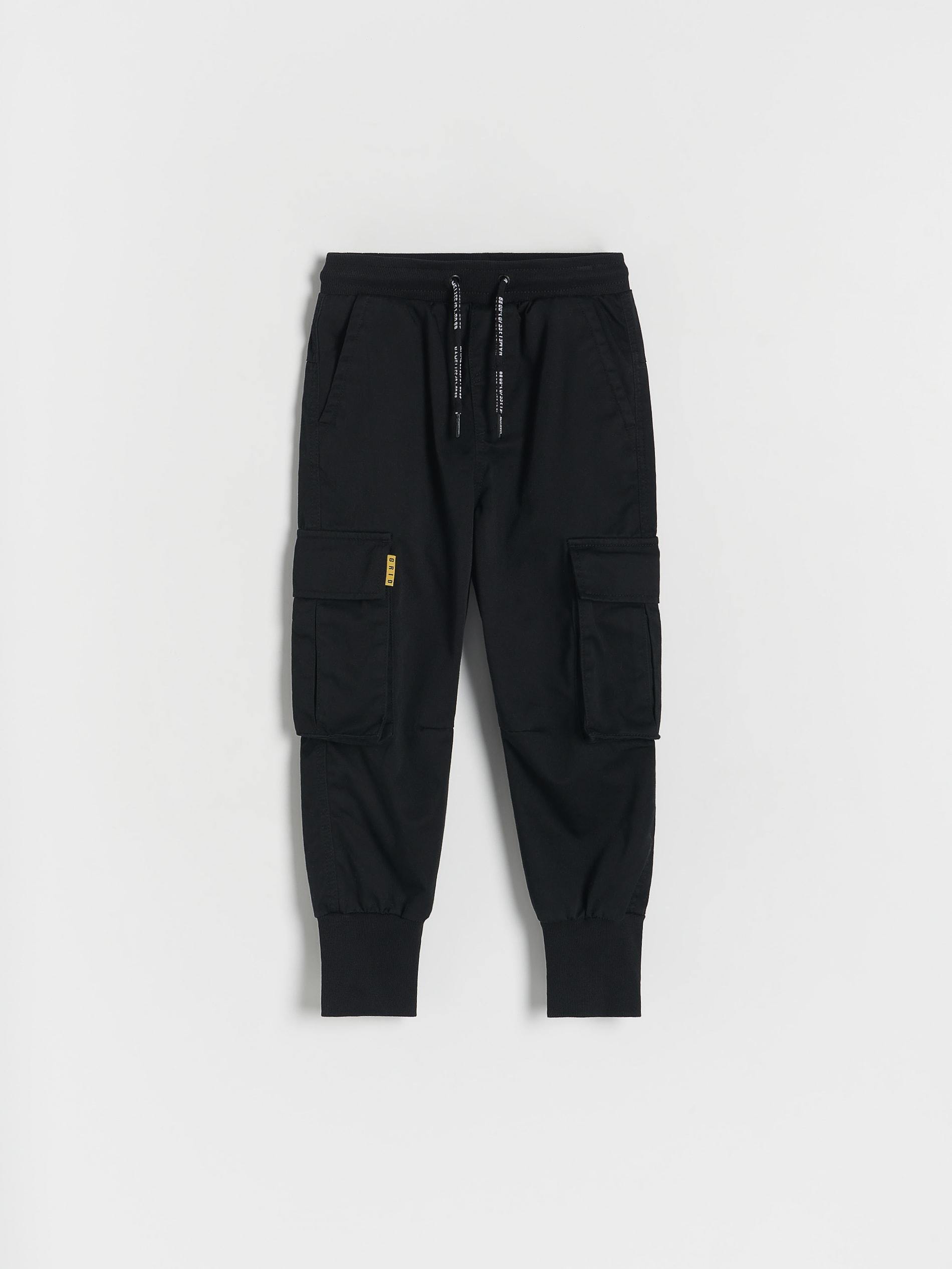 Black Fabric Cargo Joggers, Kids Boys, , large image number 2