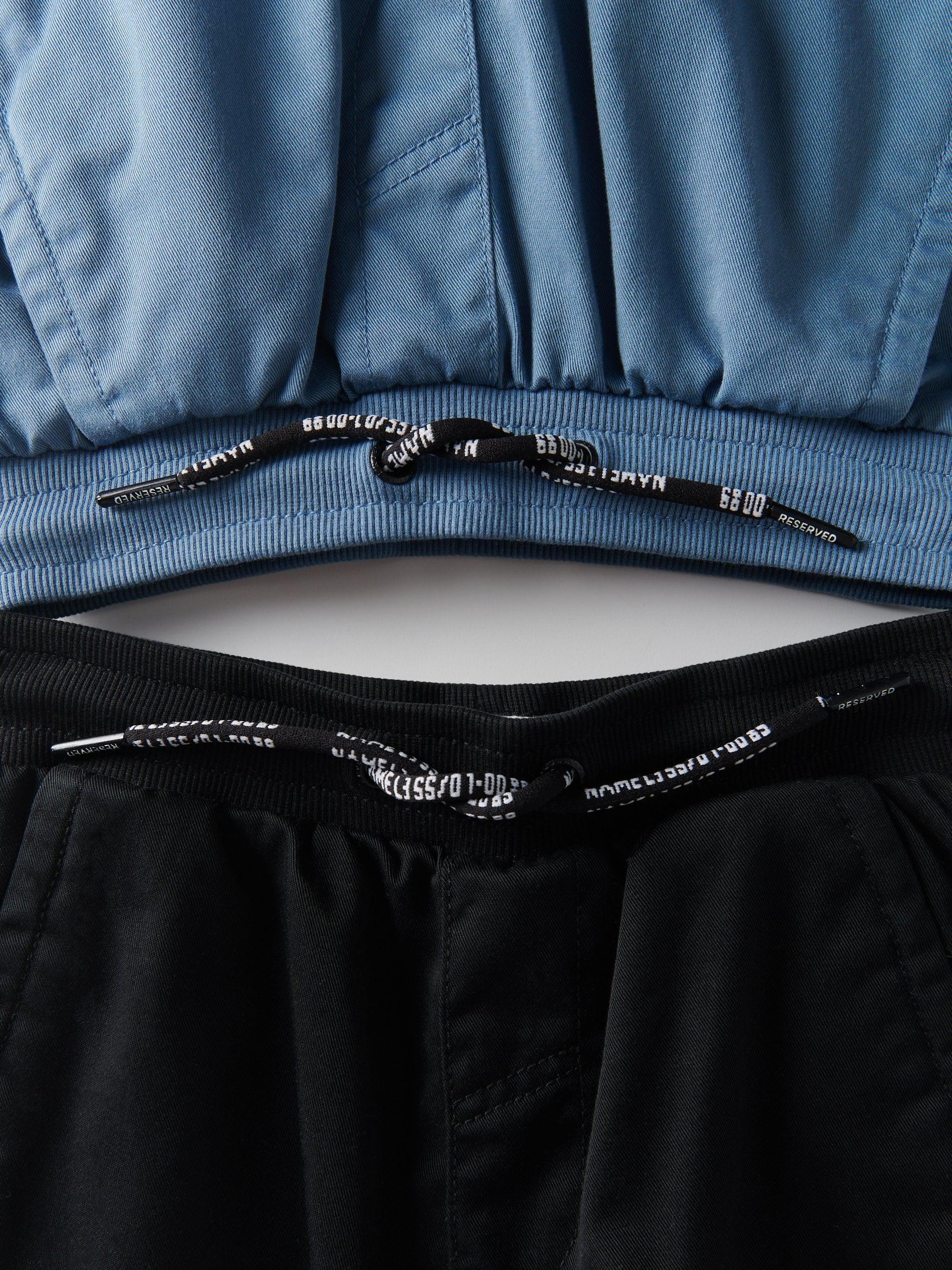 Black Fabric Cargo Joggers, Kids Boys, , large image number 6