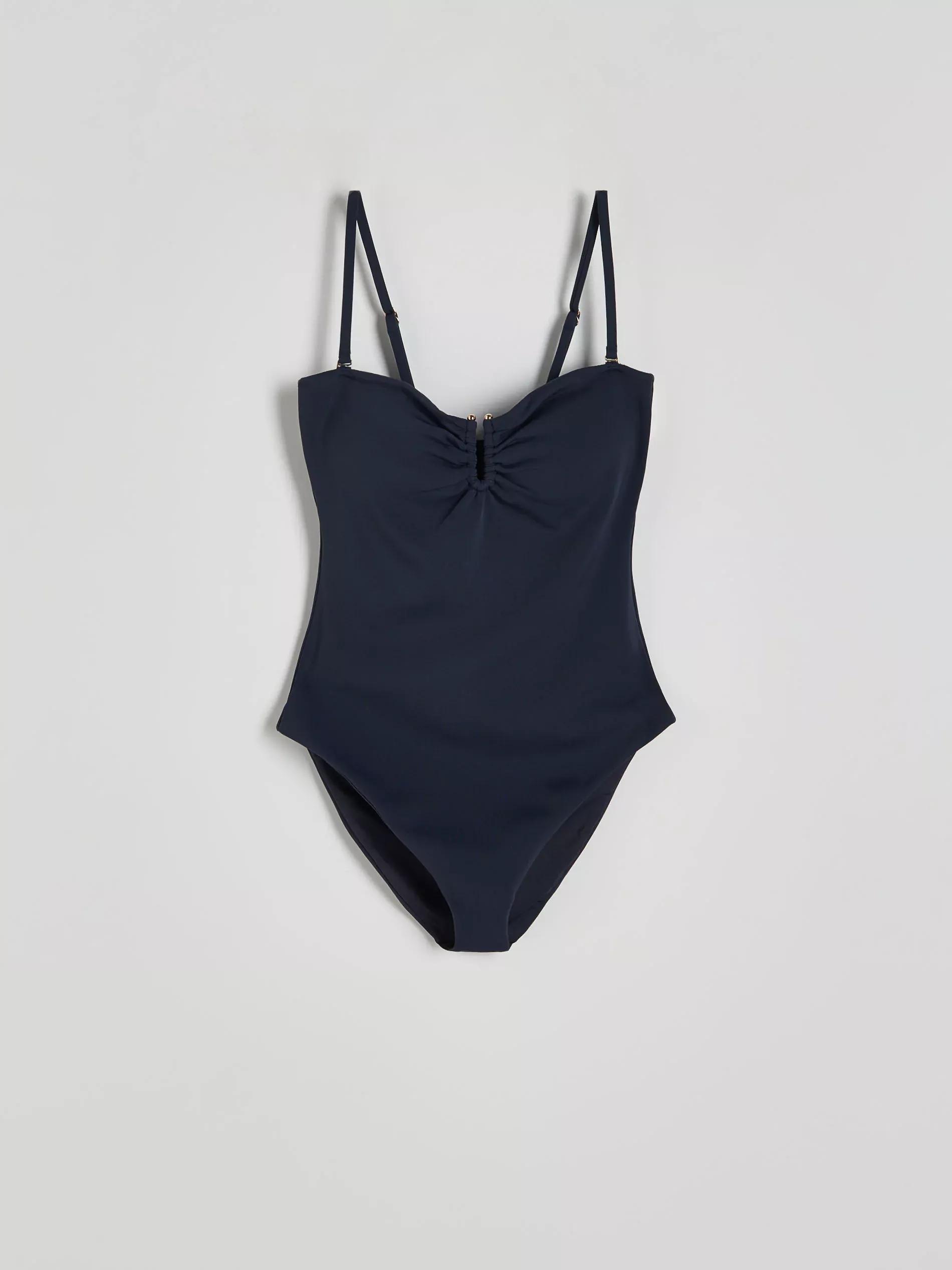 navy One piece beach swimsuit, , large image number 1