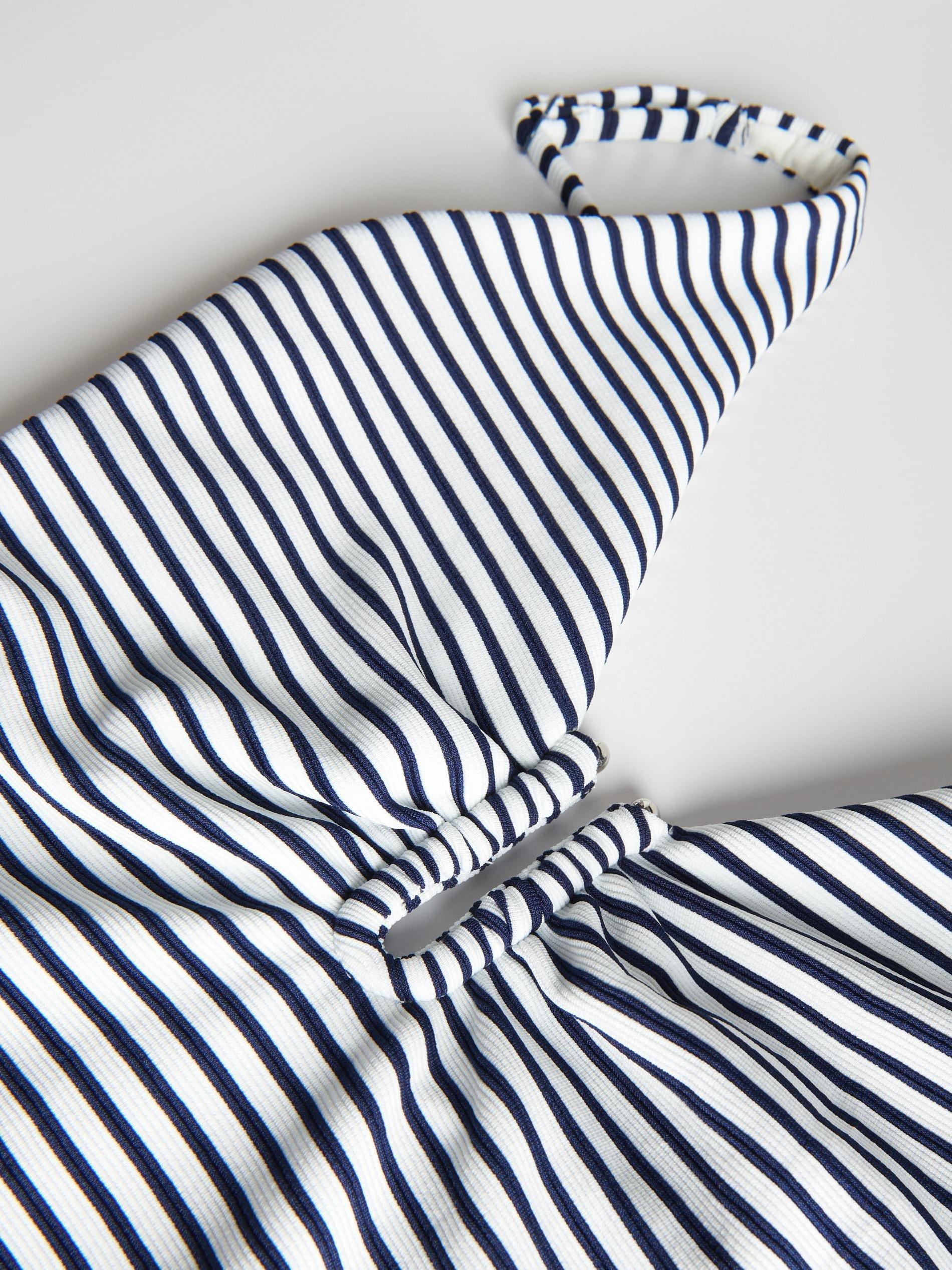 White Striped Swimsuit, , large image number 5