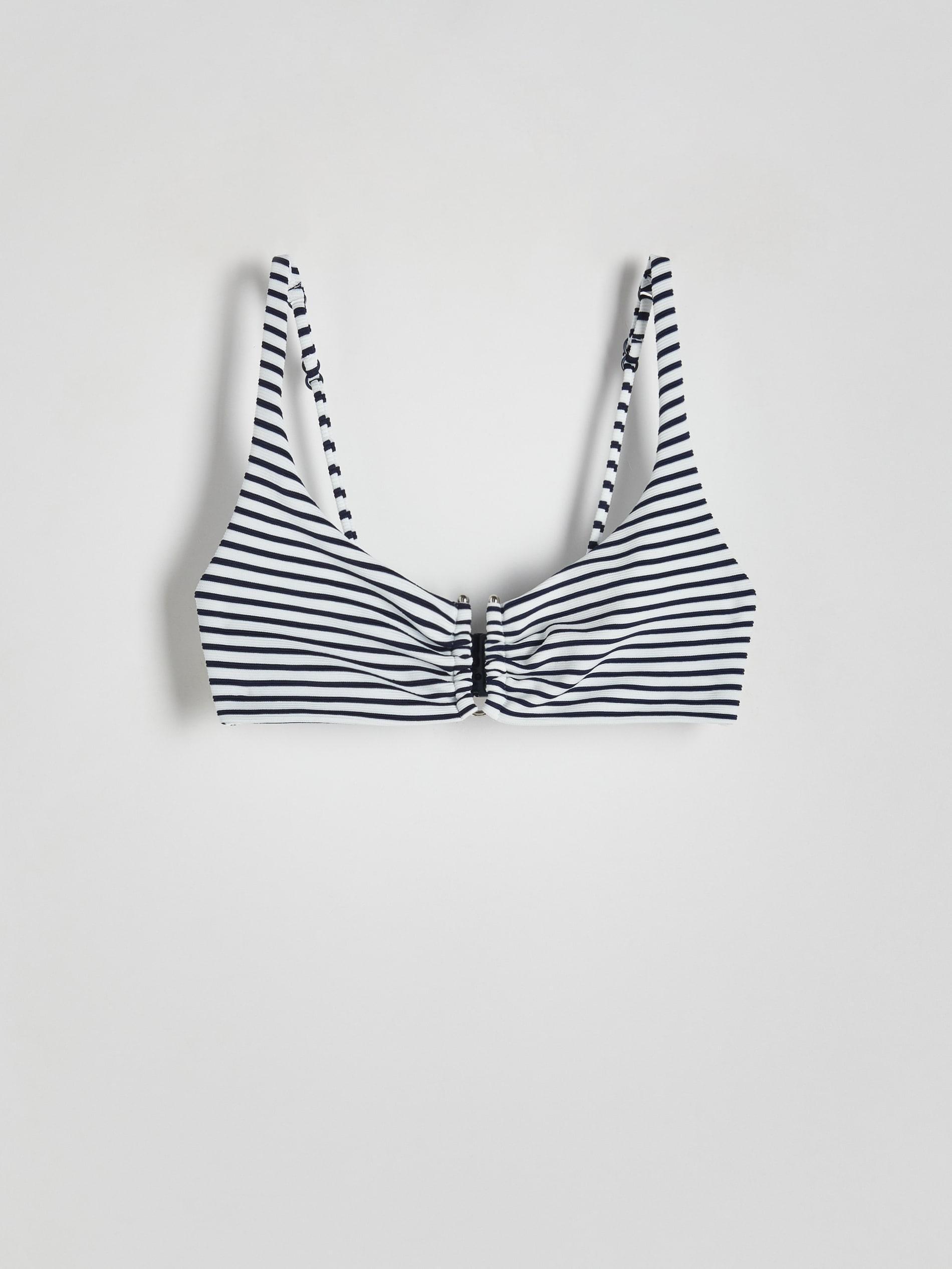 White Striped Bikini Top, , large image number 3