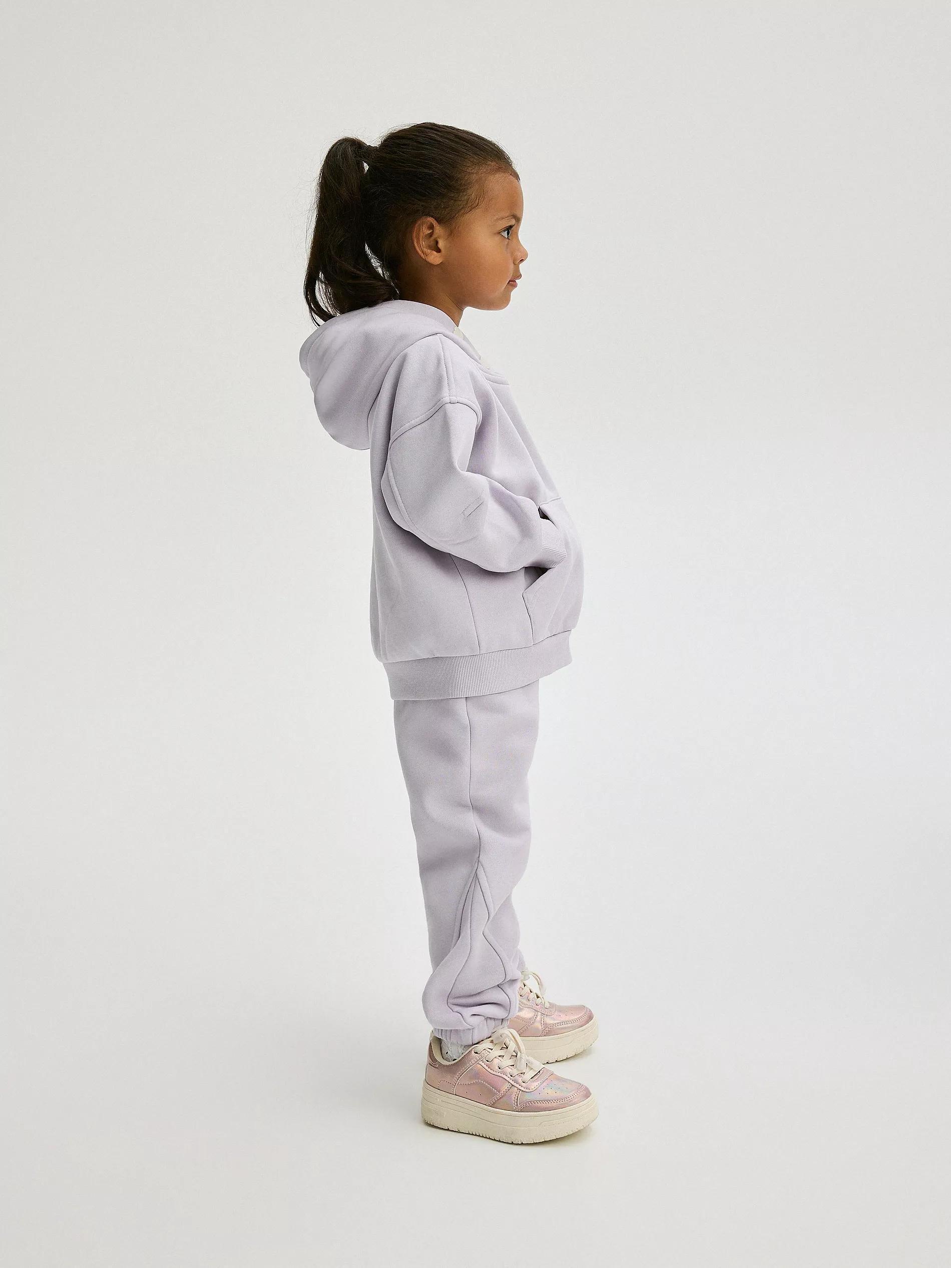 Purple Elastic Waist Joggers, kids girls, , large image number 8