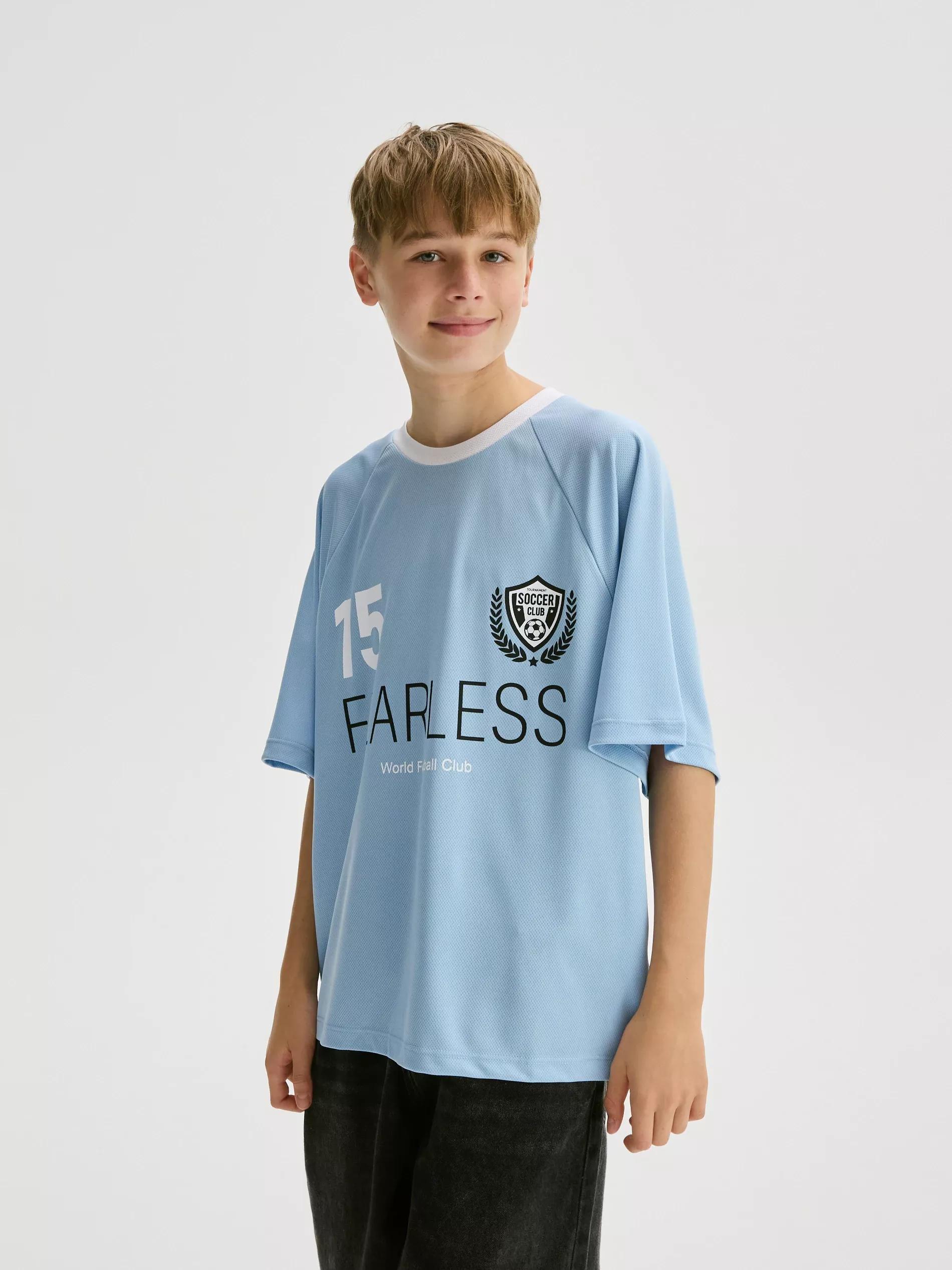 Blue Quick-Dry Printed T-Shirt, , medium