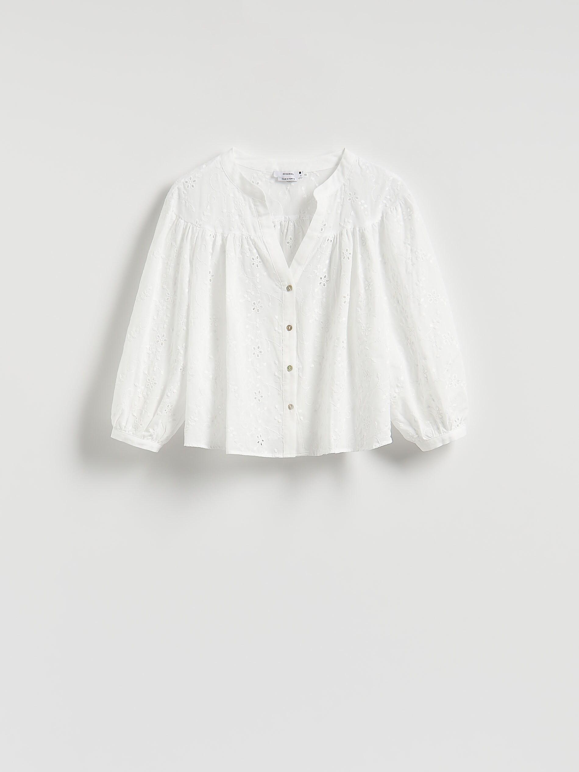 CREAM Shirt with openwork pattern, Ivory, medium