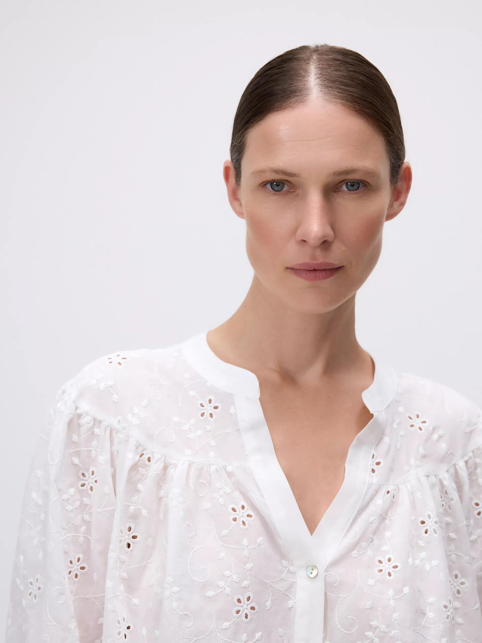 CREAM Shirt with openwork pattern, Ivory, large image number 3