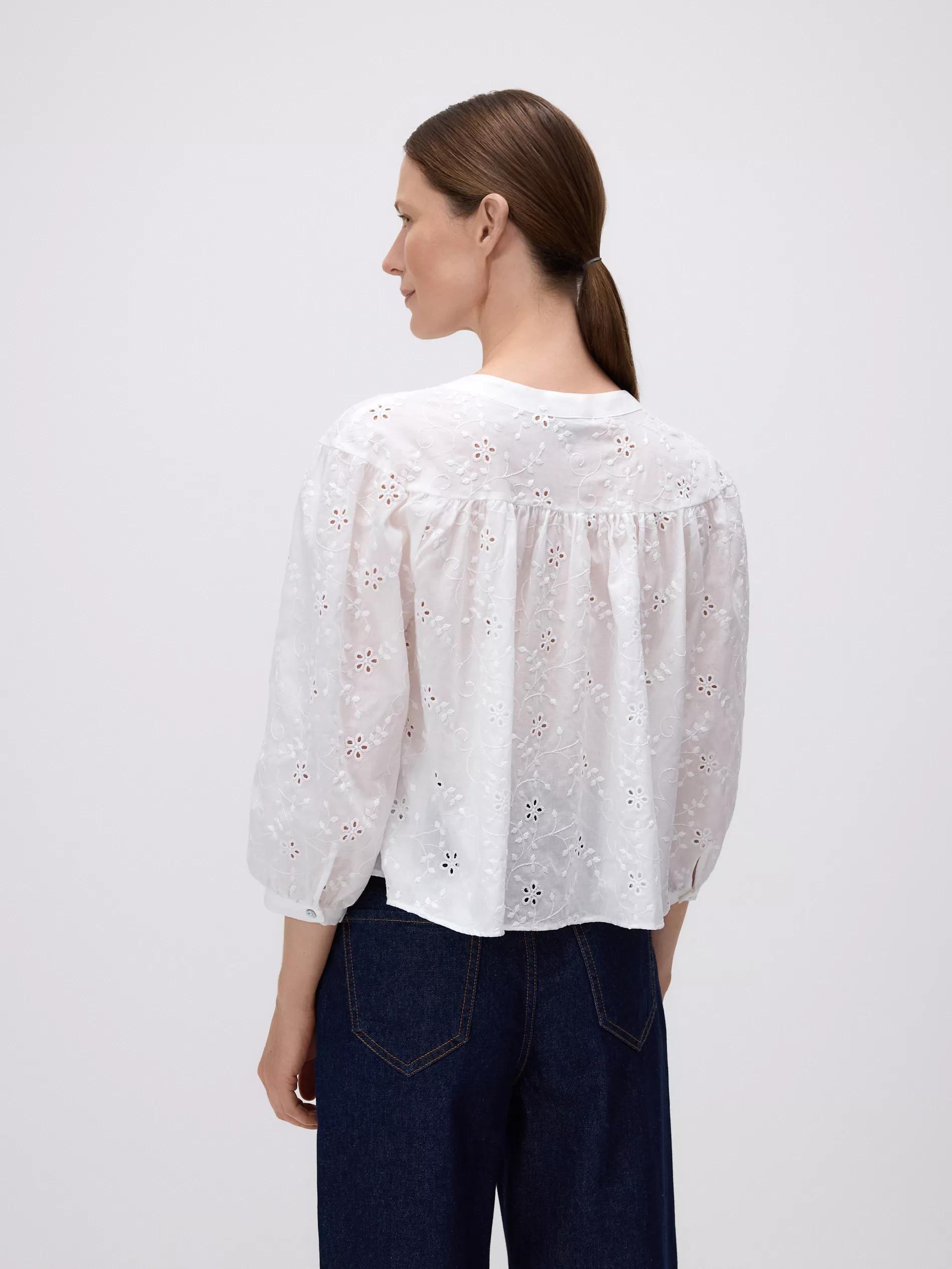 CREAM Shirt with openwork pattern, Ivory, large image number 4