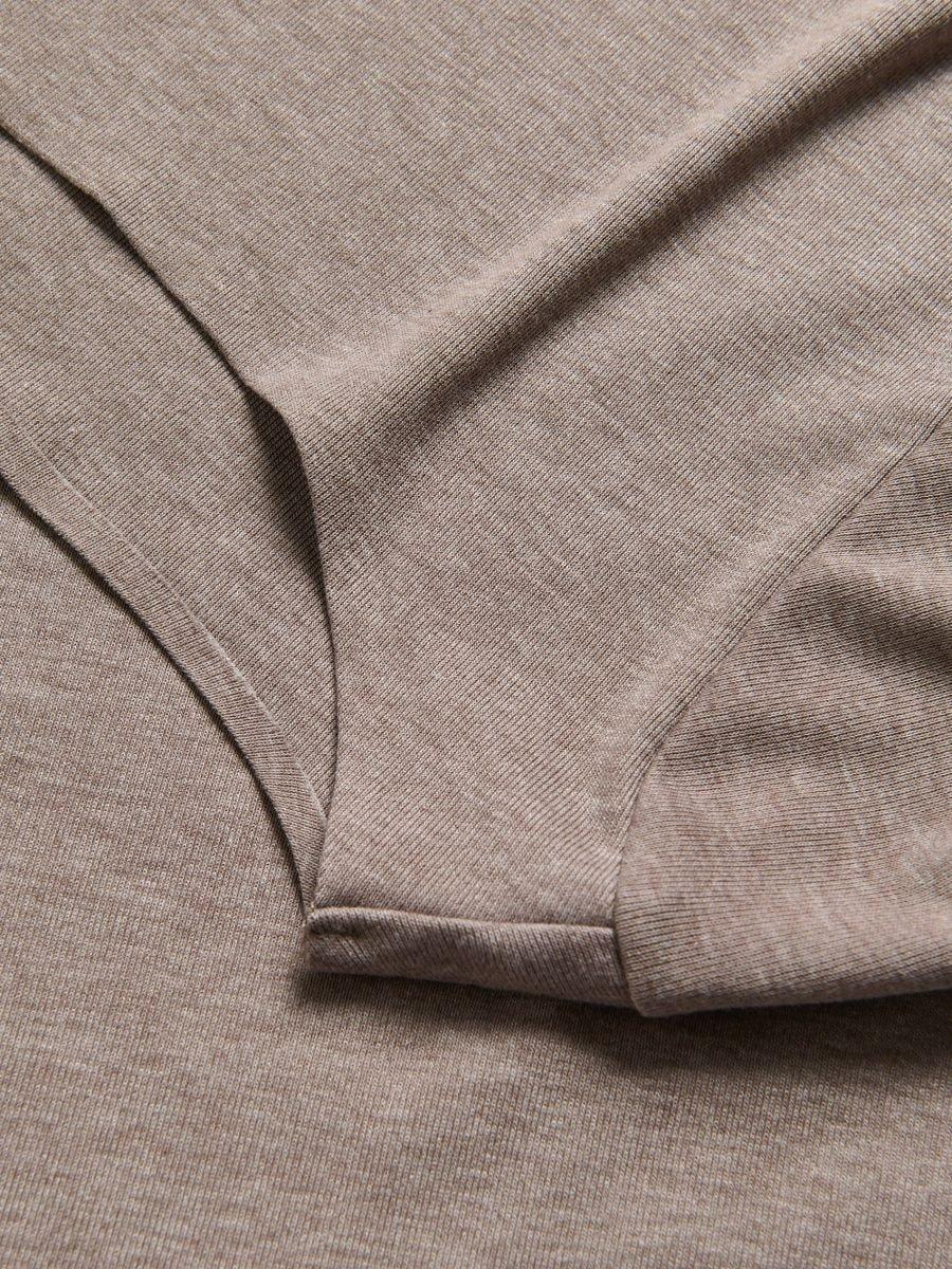 تيشيرت بيج بكم طويل غني بالفيسكوز, Beige, medium