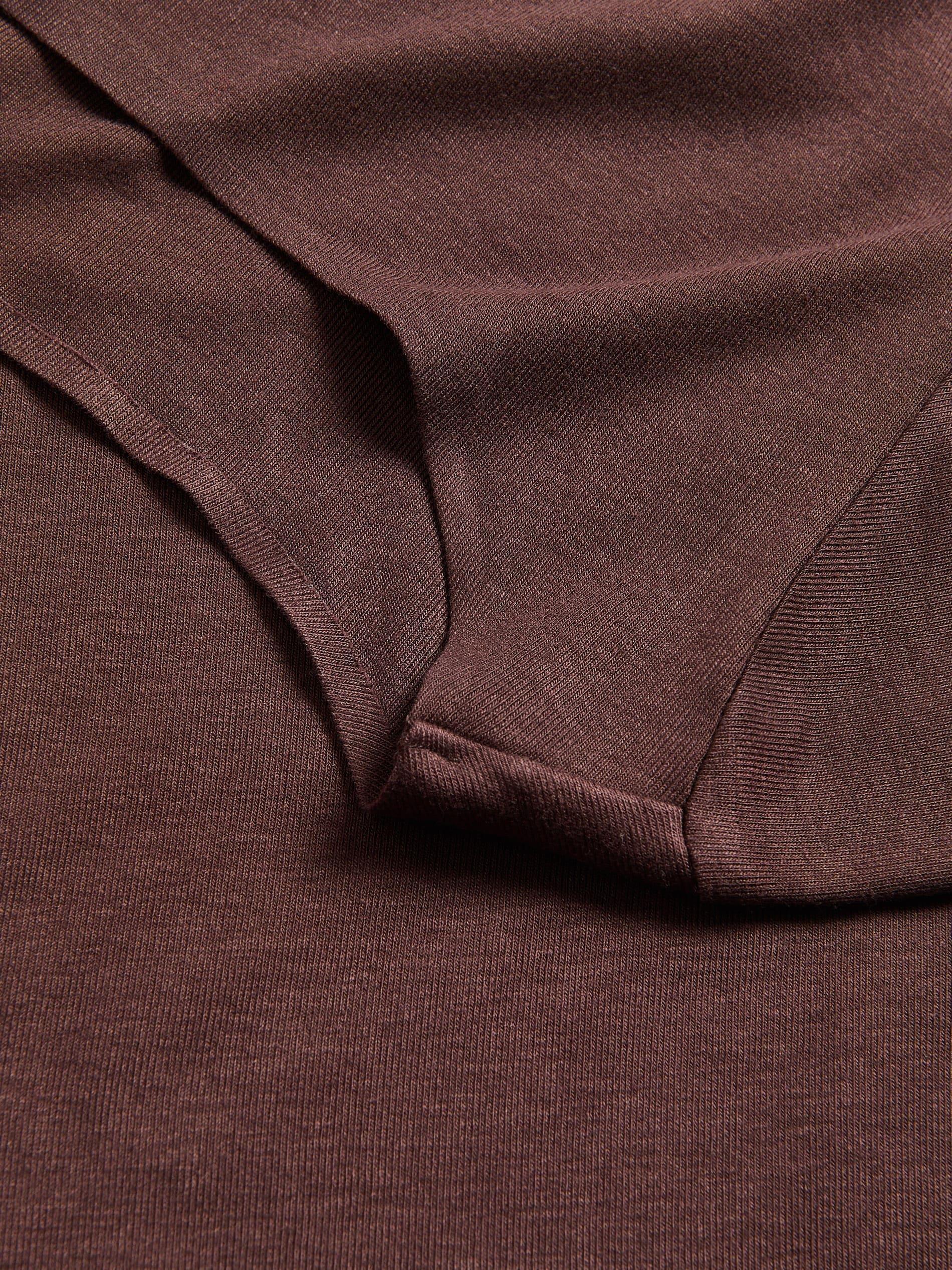 Brown Viscose Rich Long Sleeve T-Shirt, Brown, large image number 3