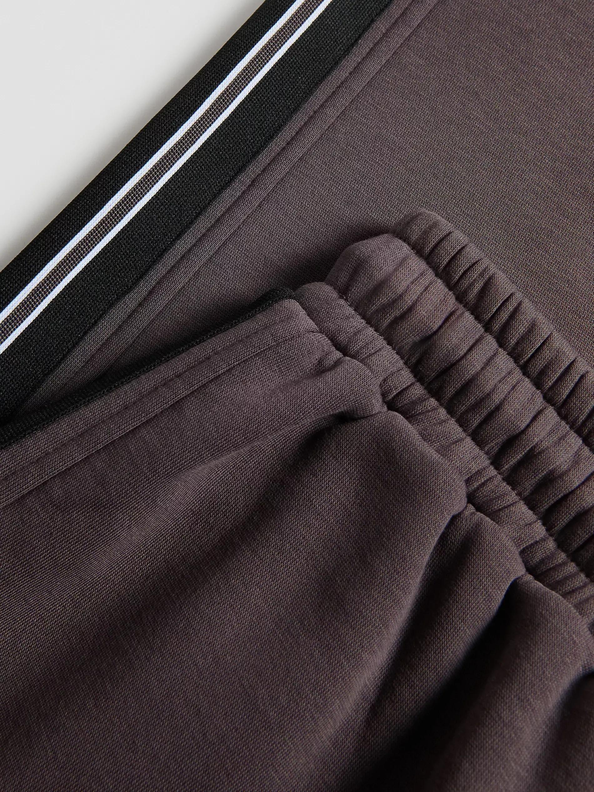 Brown Sweatpants With Side Stripes, Brown, medium