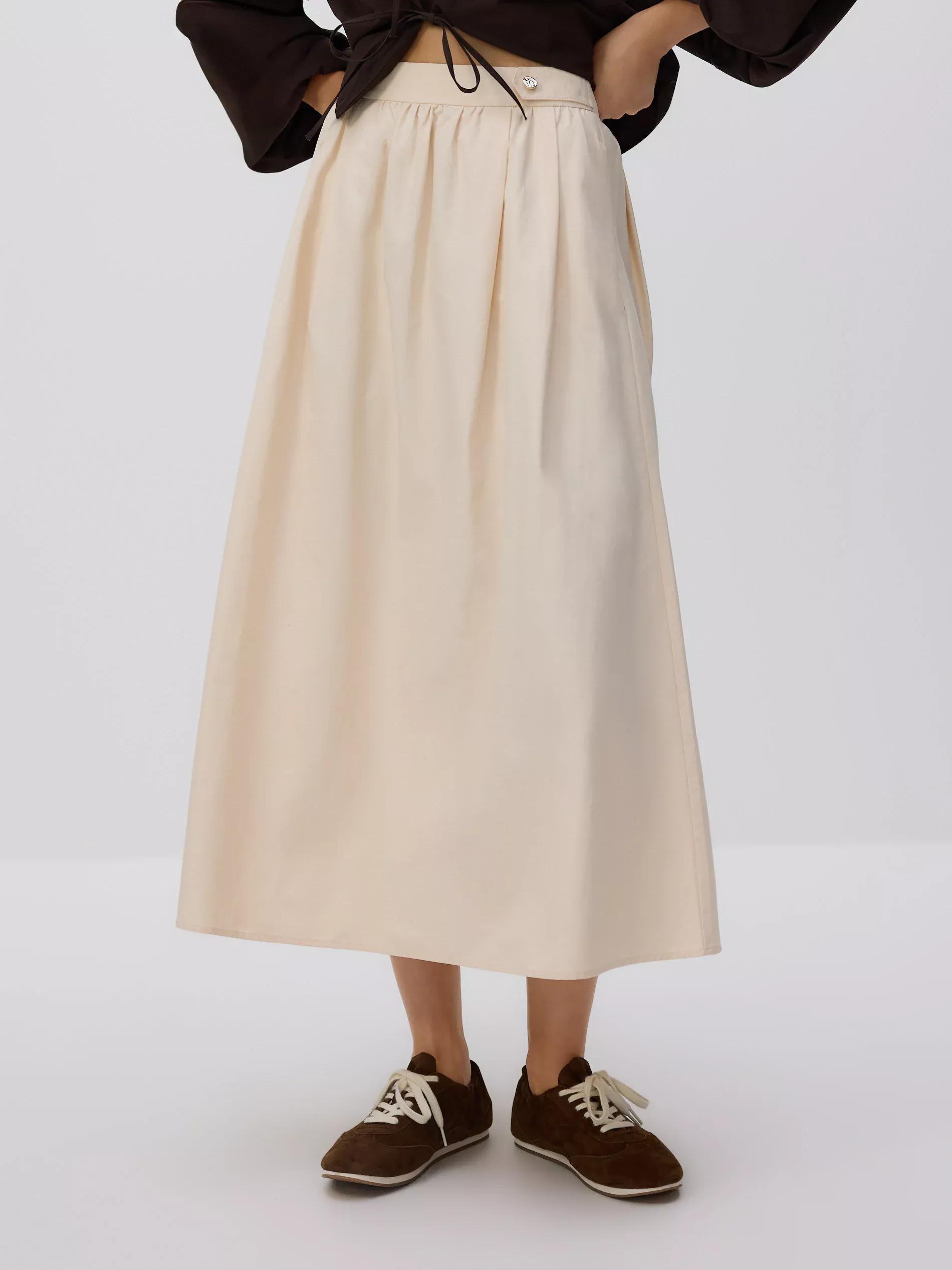 CREAM Midi skirt, Ivory, medium