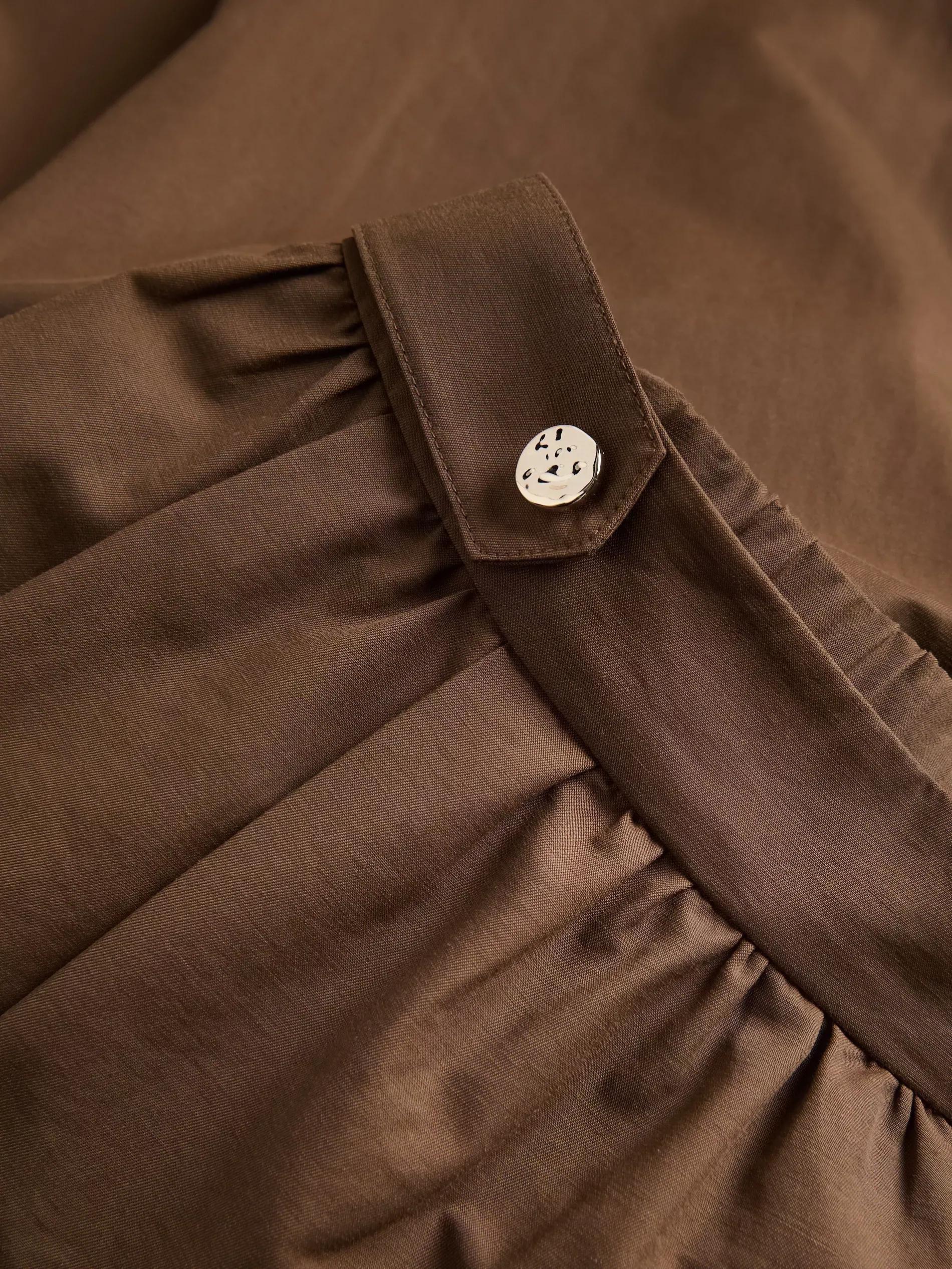 Brown Midi Skirt, , large image number 1