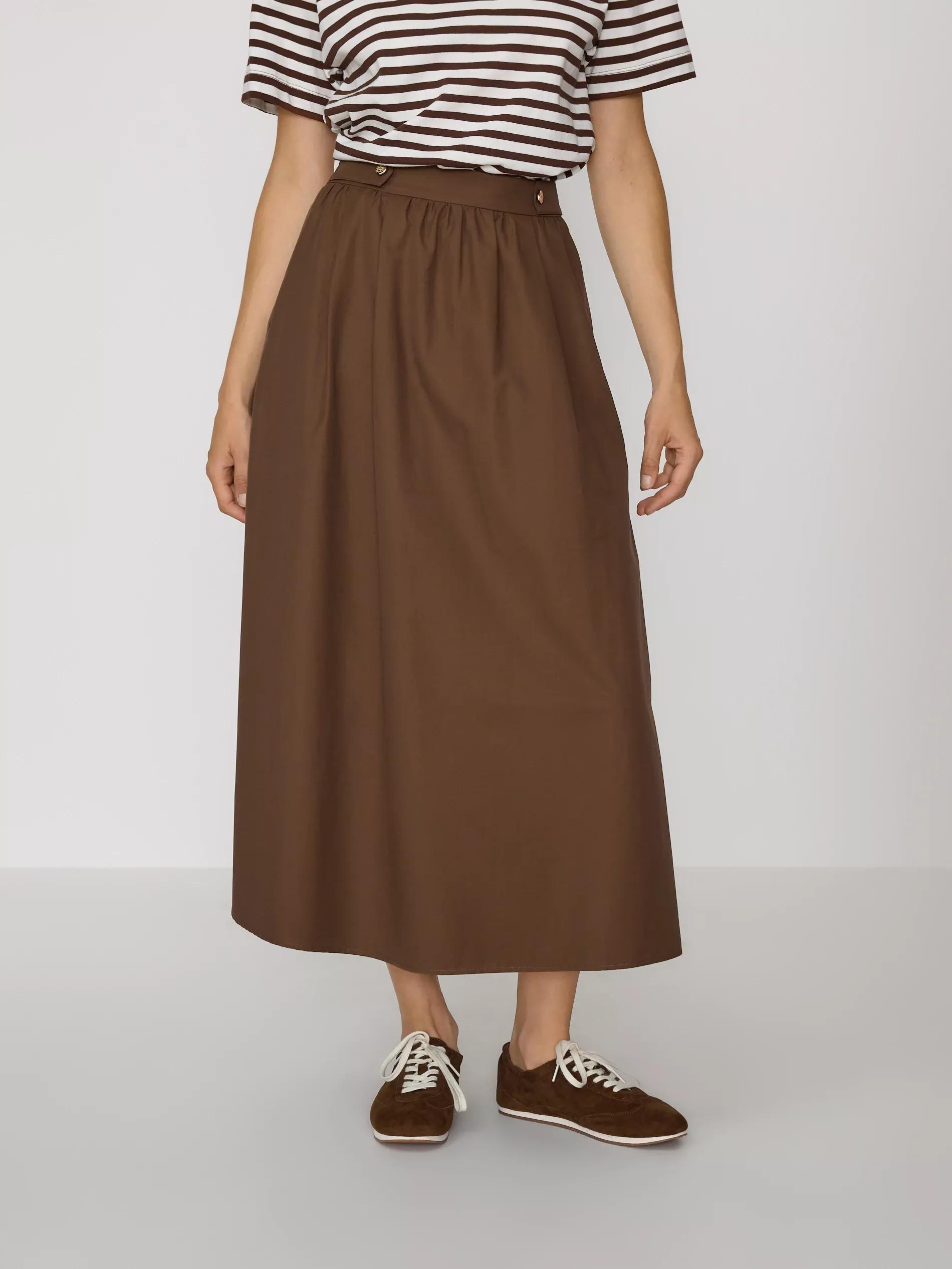Brown Midi Skirt, Brown, large image number 2