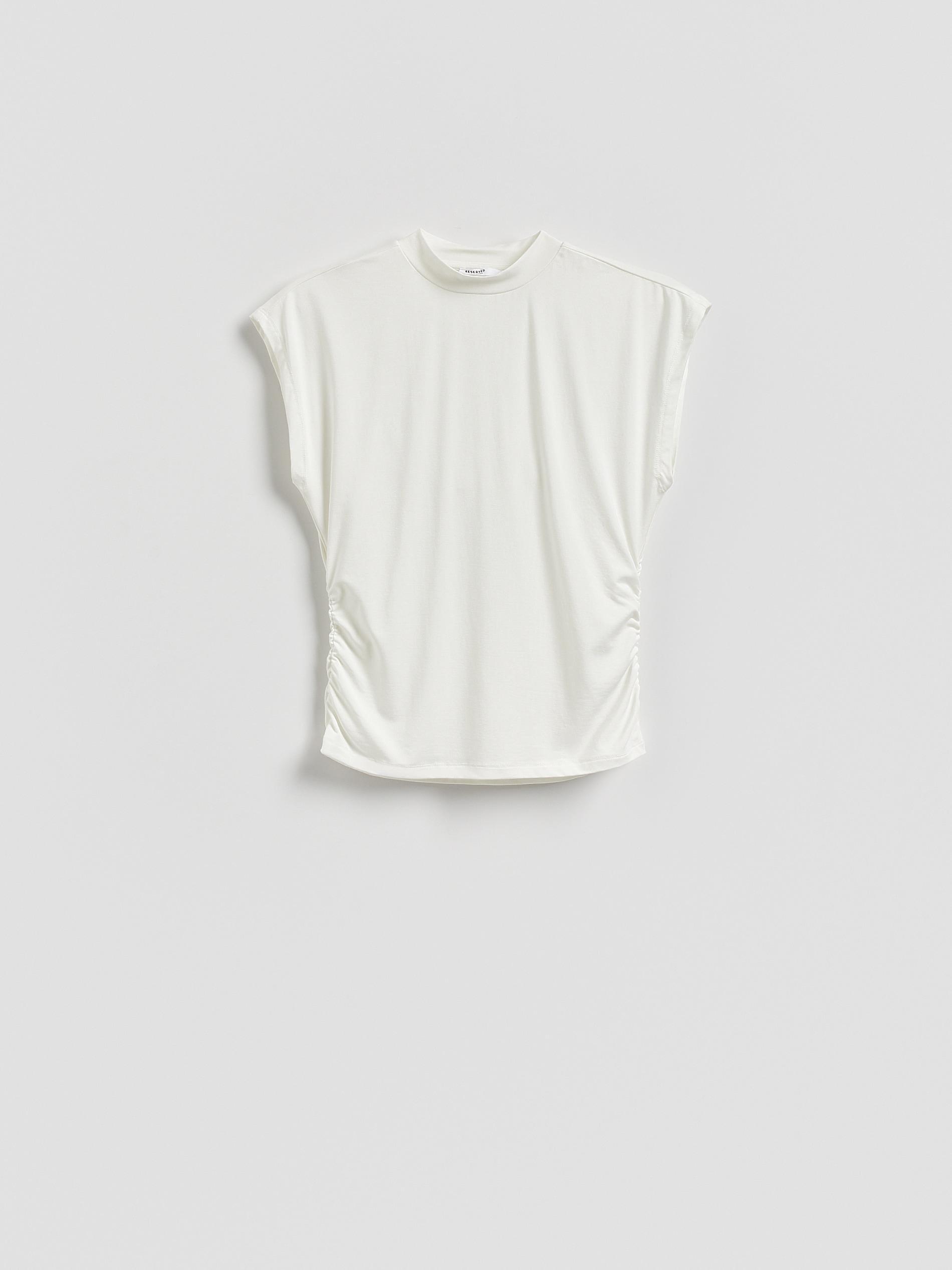 Cream Gathered Blouse, Ivory, large image number 3