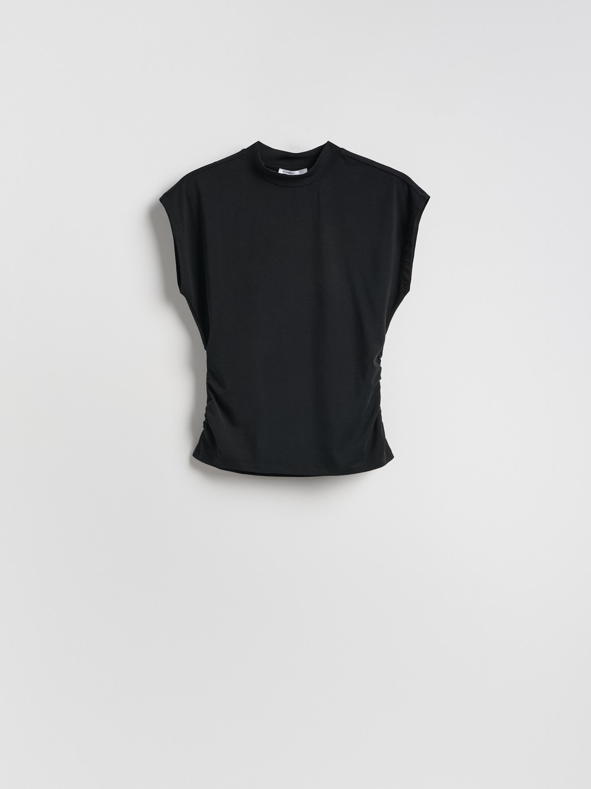 Black Gathered Blouse, Black, large image number 4