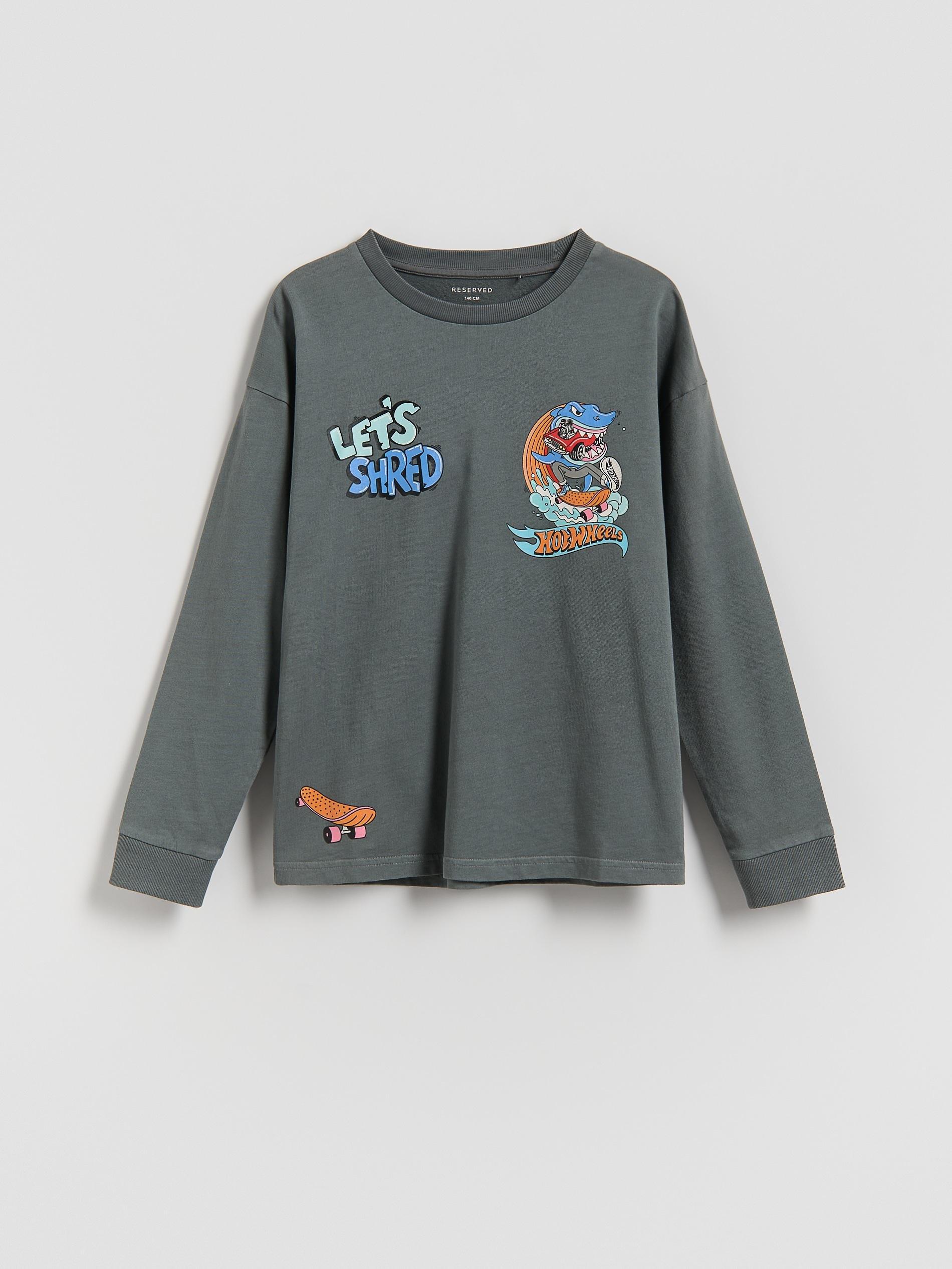 Grey Hot Wheels Long-Sleeve Tee, Grey, medium