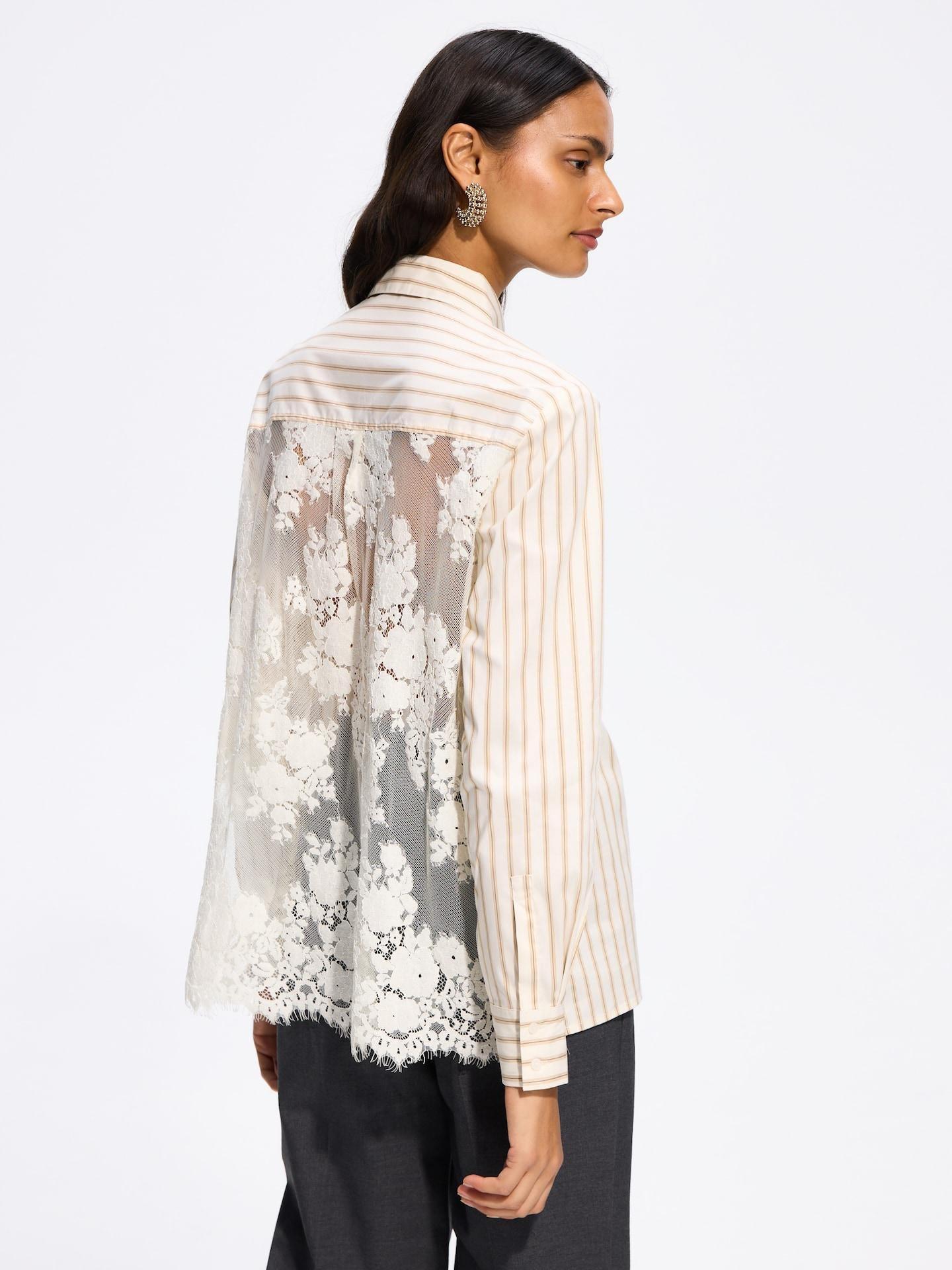 Multicolour Shirt With Lace Insert, Multicolor, medium