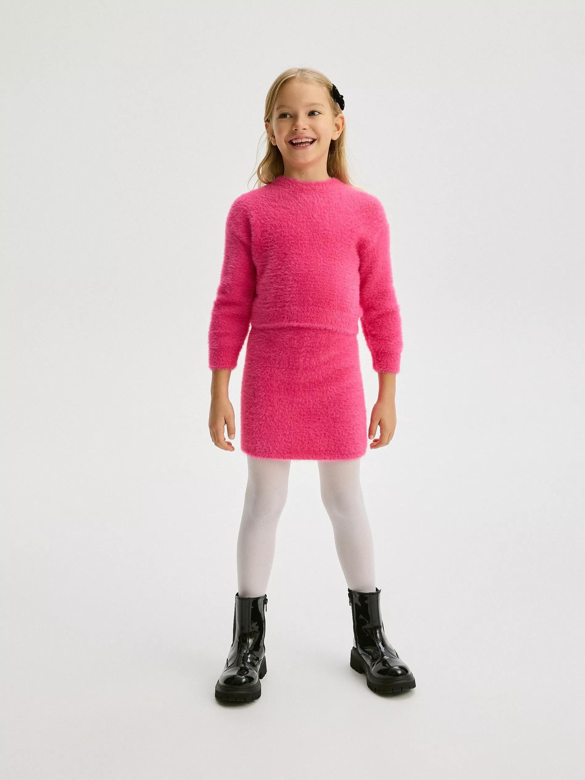 Pink Soft Knit Skirt, Kids Girls, , large image number 0