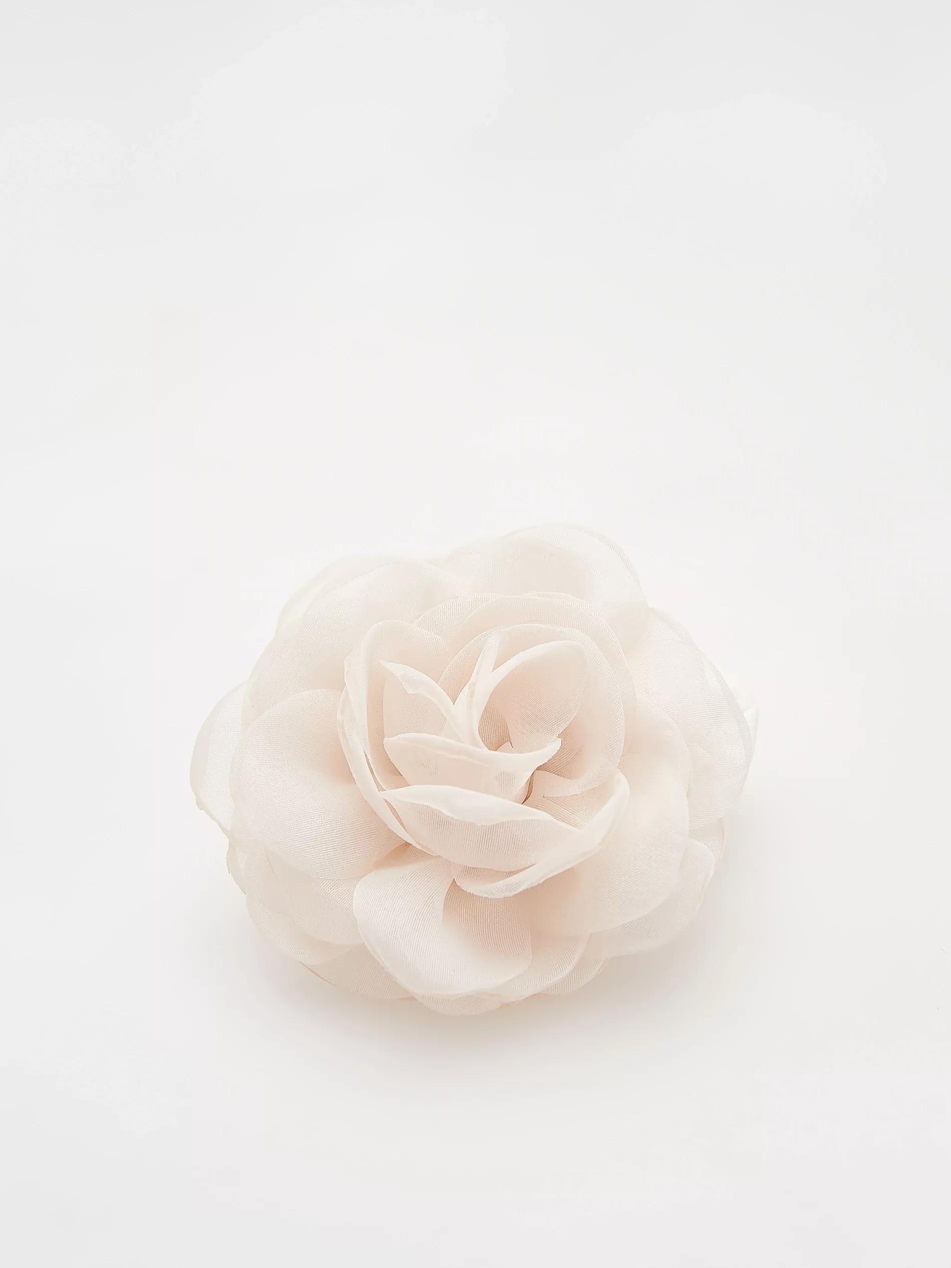 Cream Flower Detail Scrunchie, , medium