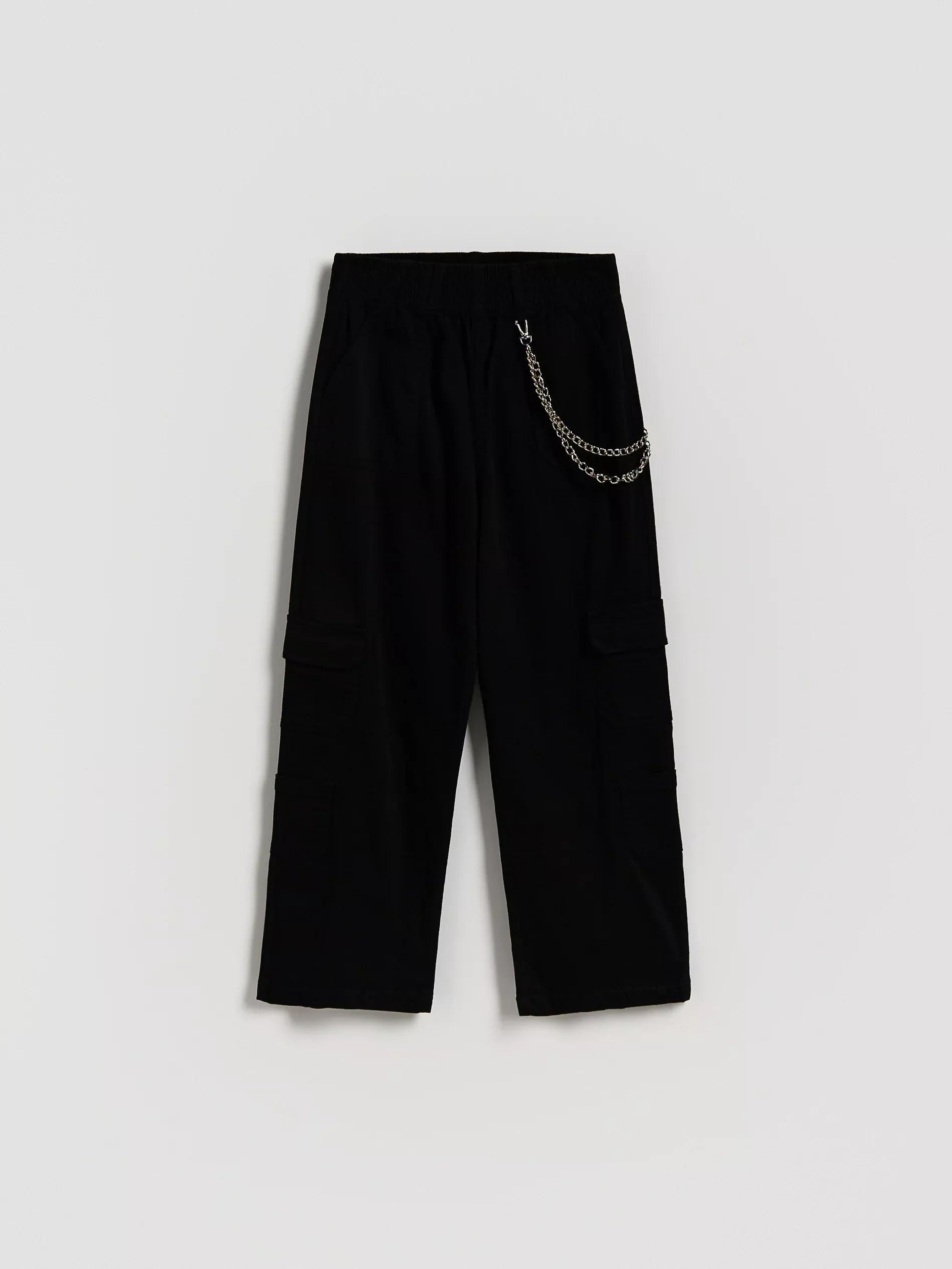Black Trousers With Chain Detail, , large image number 0