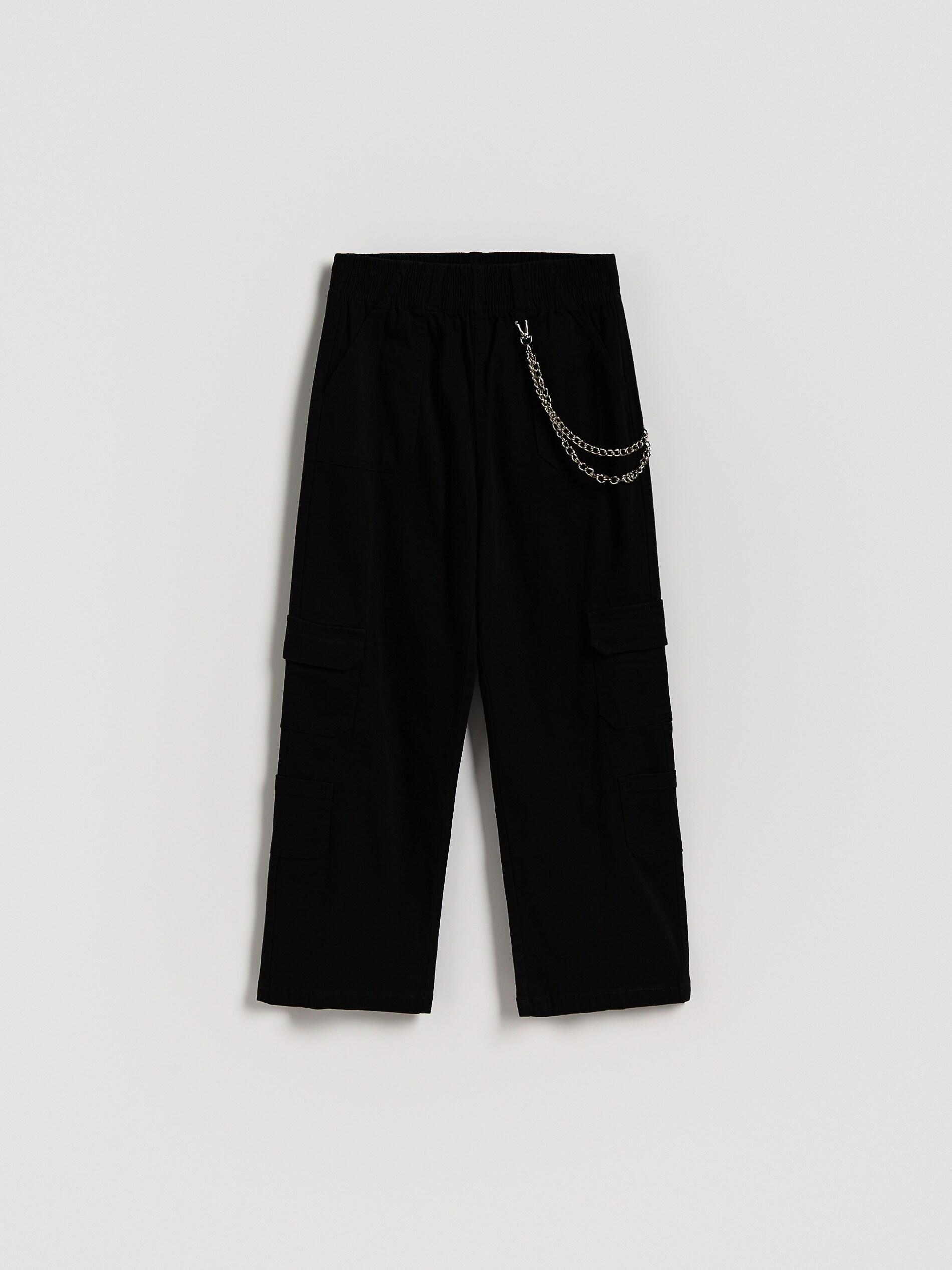 Black Trousers With Chain Detail, Black, large image number 3