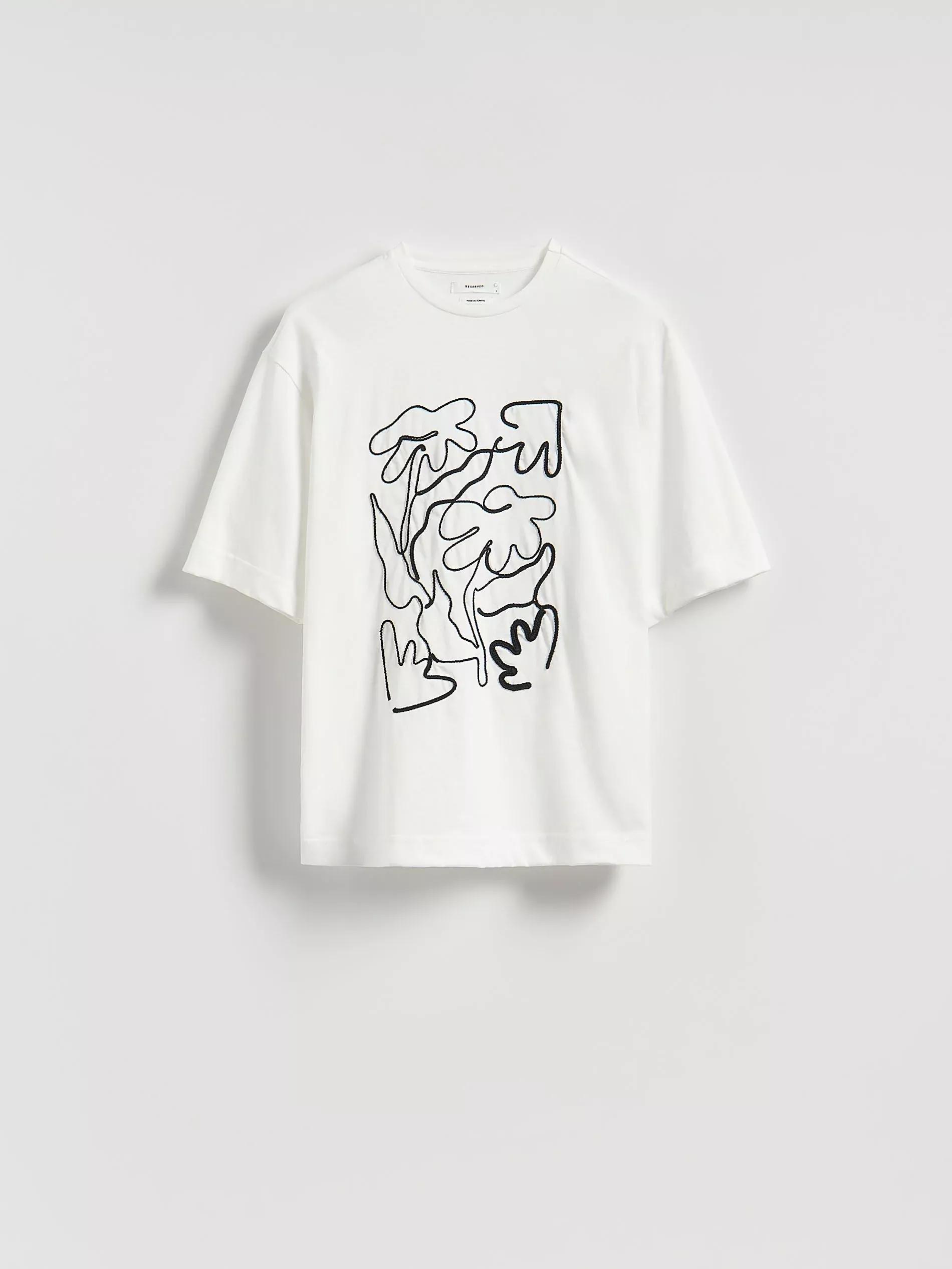 White T-Shirt With Embroidery Detailing, White, large image number 4