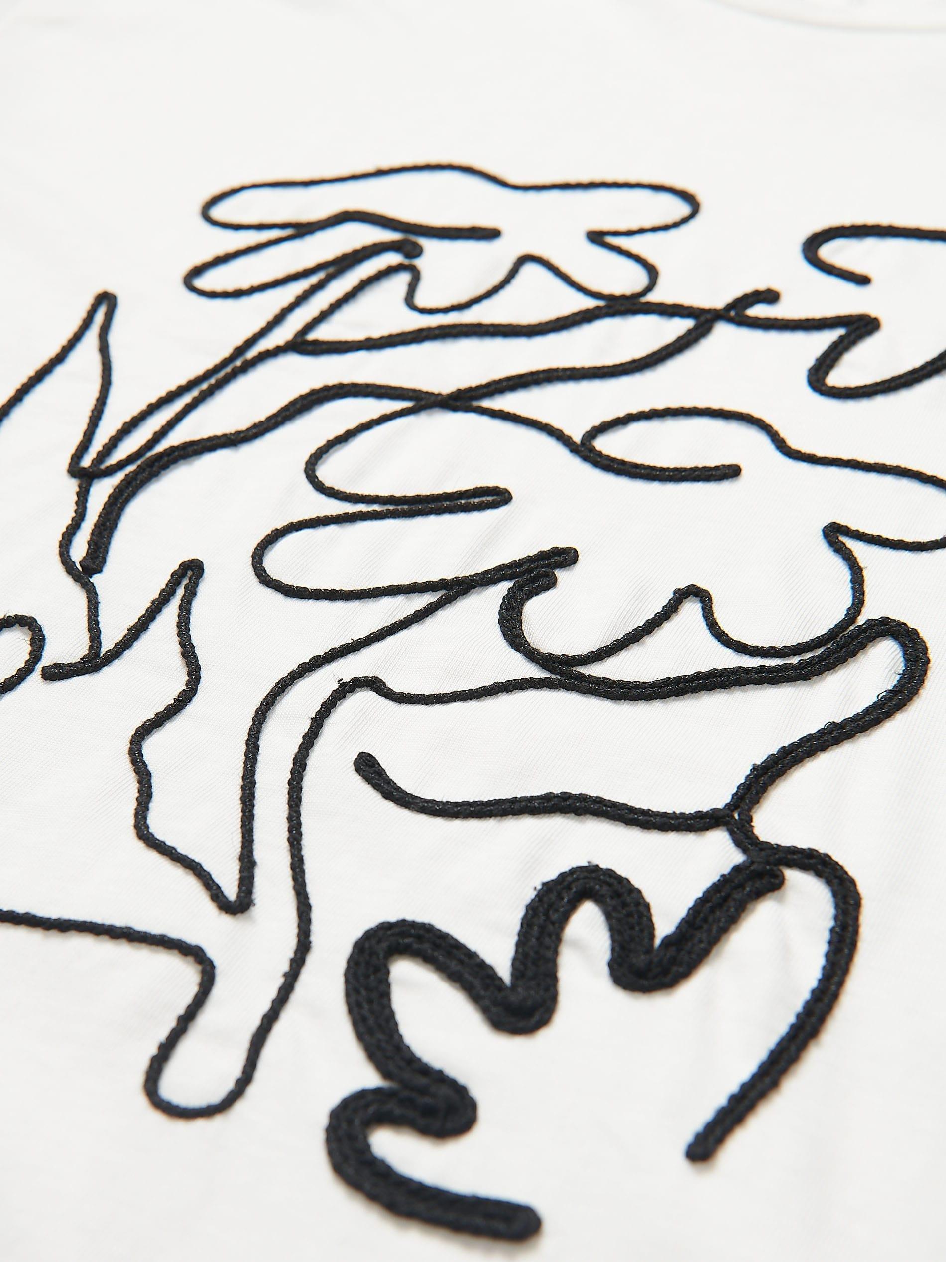 White T-Shirt With Embroidery Detailing, White, large image number 5