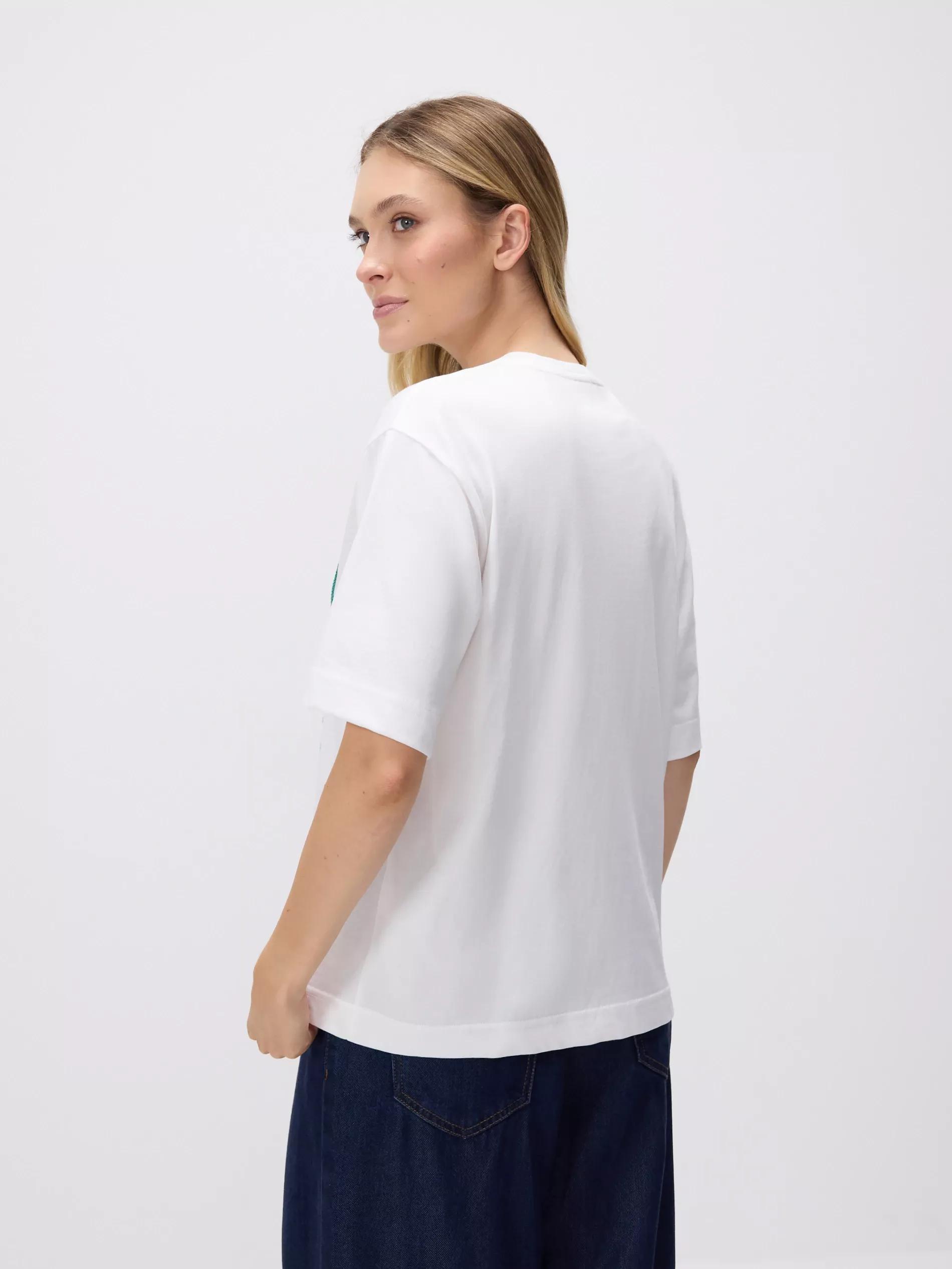 Green T-Shirt With Embroidery Detailing, Khaki, large image number 3