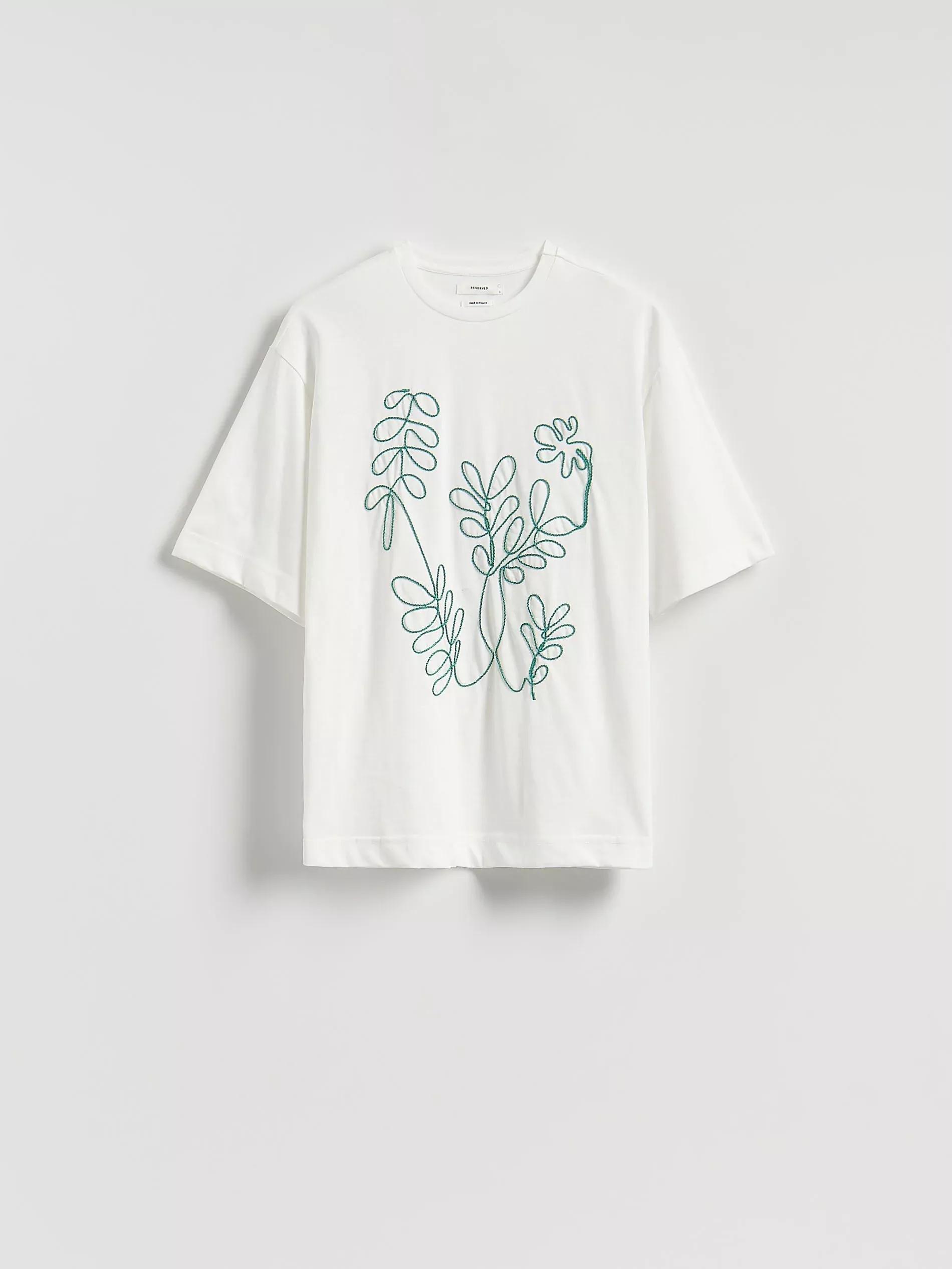 Green T-Shirt With Embroidery Detailing, Khaki, large image number 4