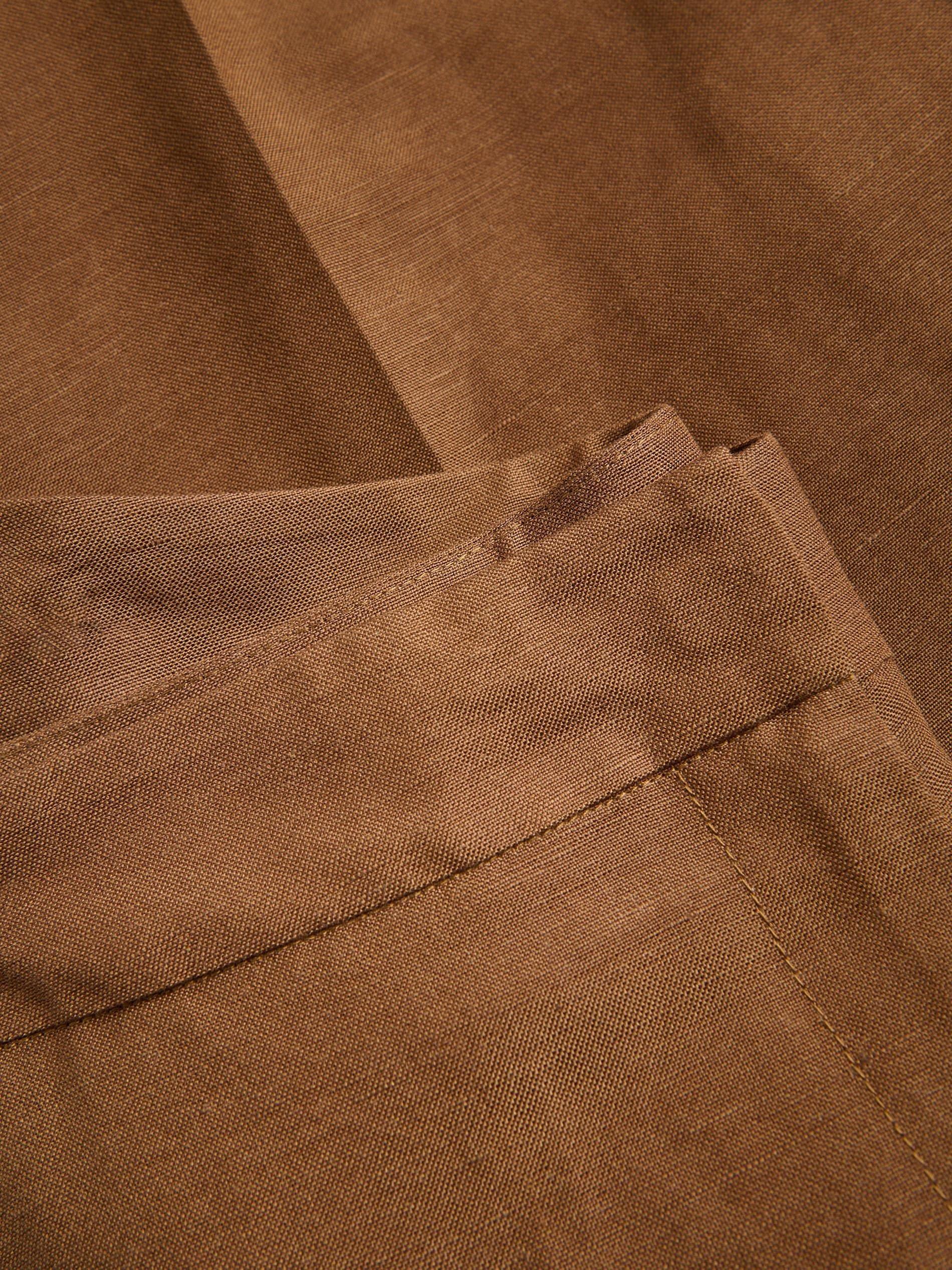Brown Linen Rich Trousers, Brown, large image number 5